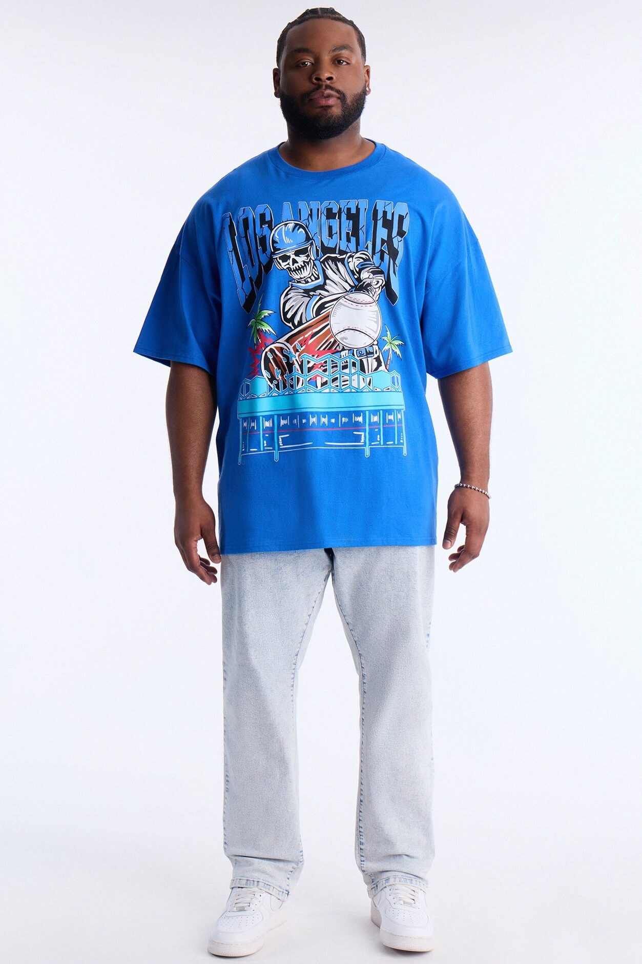Los Angeles Skeletons Oversized Short Sleeve Tee - Royal image 1