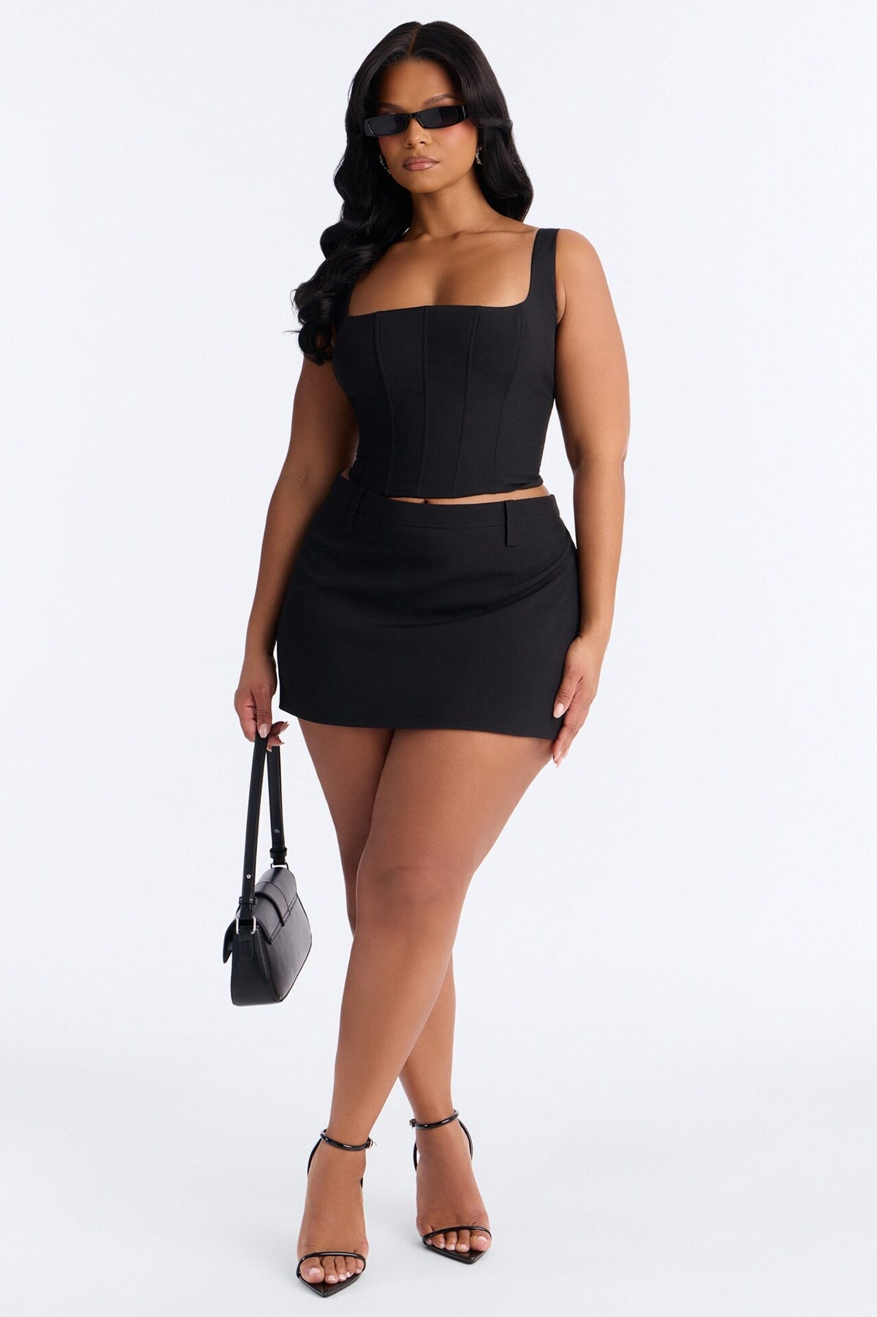 The Natasha Corset Skort Set - Black image 1
