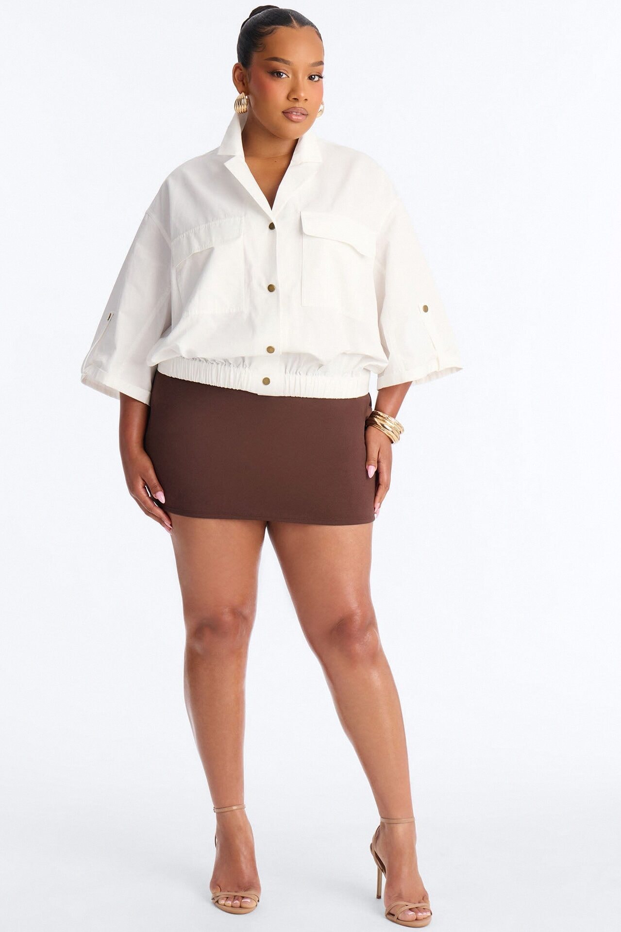 Plans Made Oversized Airflow Shirt - White image 1