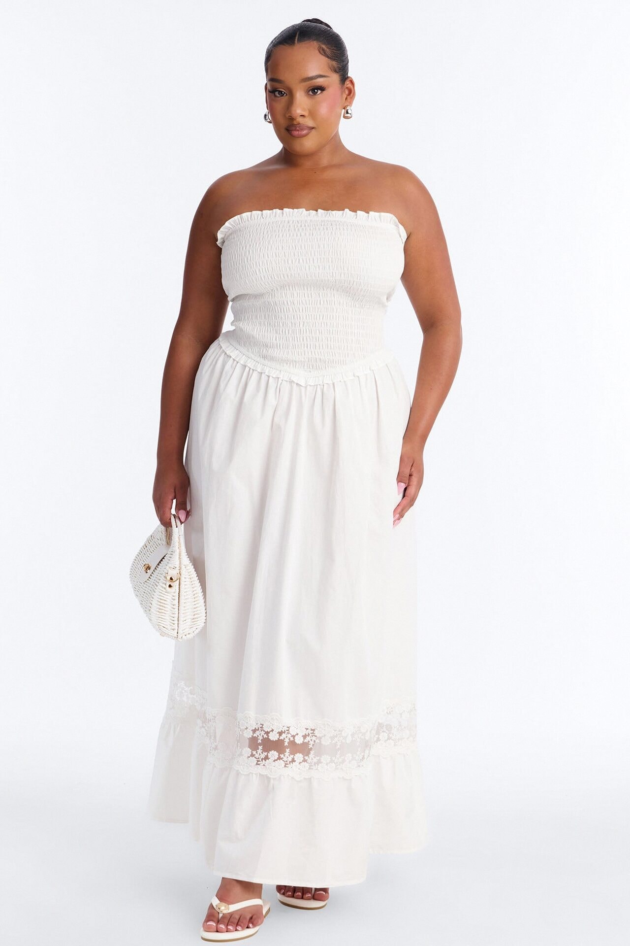Keira Strapless Maxi Dress - White image 1