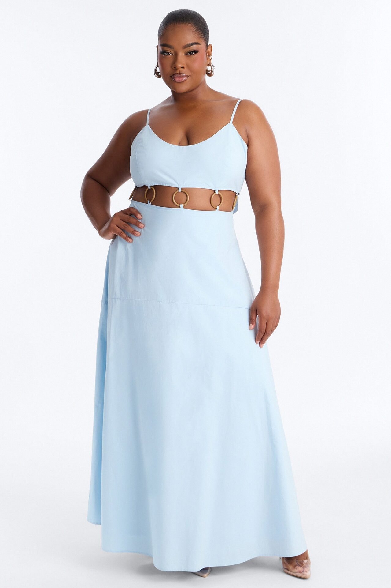 Paulina Poplin Maxi Dress - Blue image 1