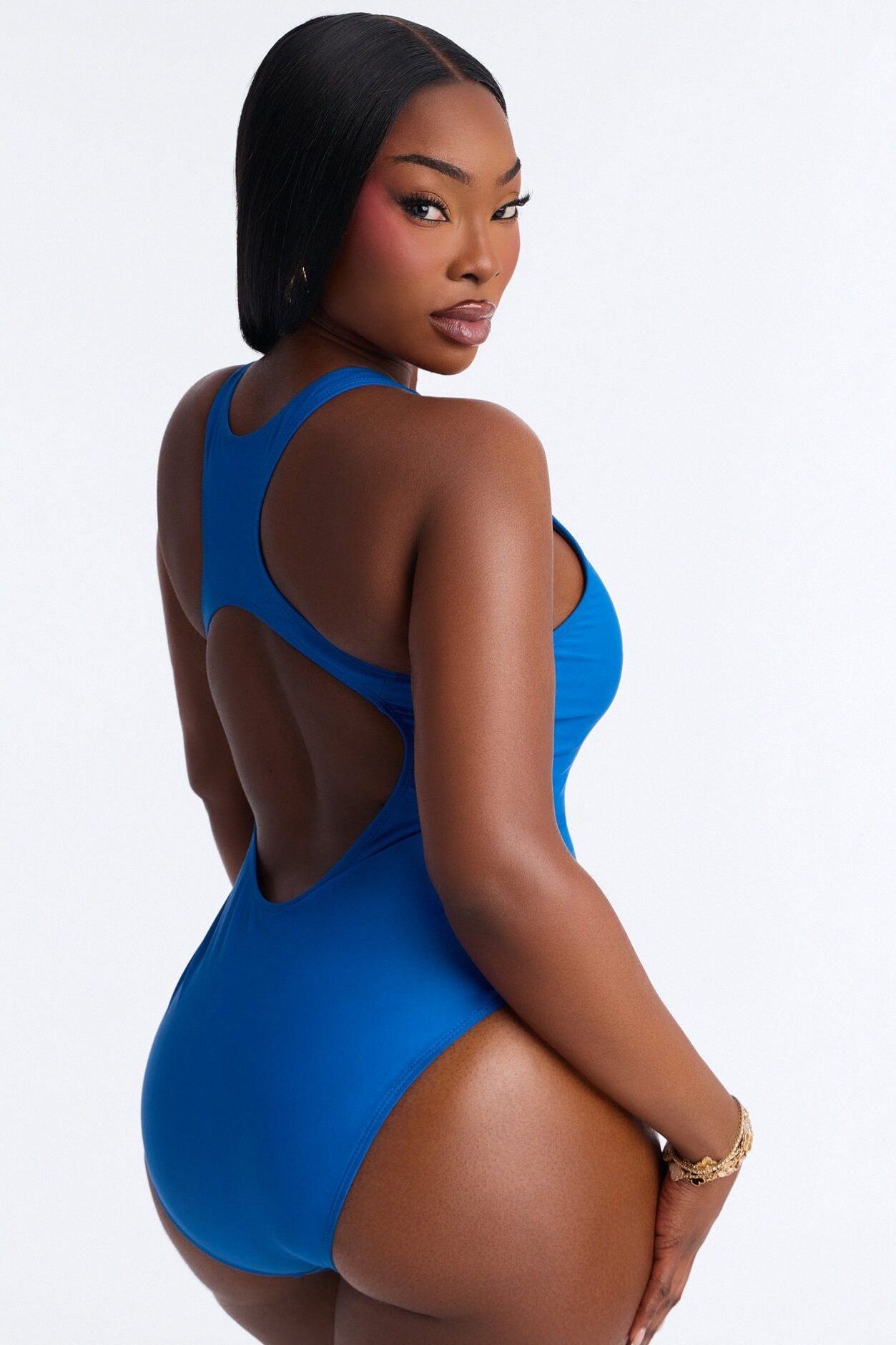 Donna Sleeveless Scoop Neck 1 Piece Swimsuit - Blue image 1