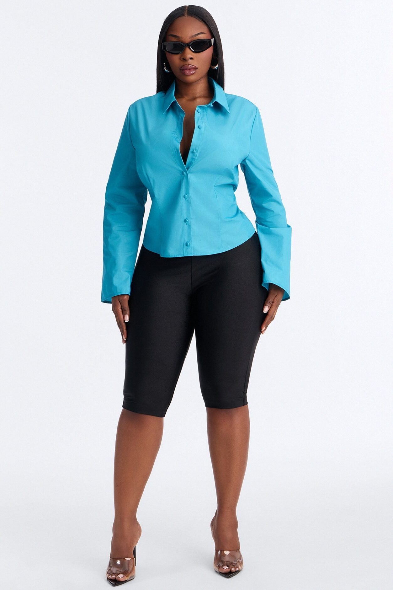 Morgan Poplin Shirt - Teal image 1