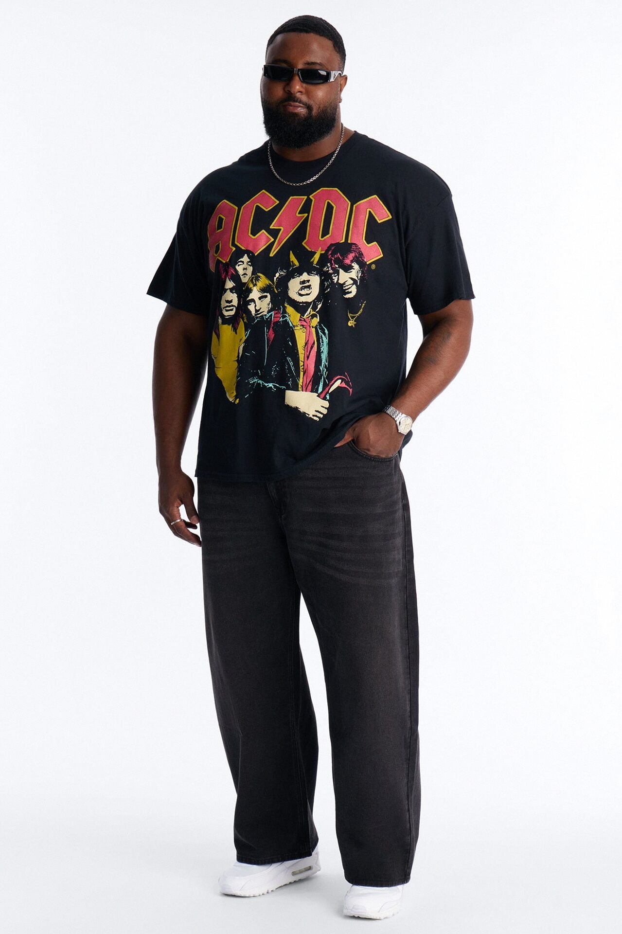 ACDC Highway To Hell All Over Print Short Sleeve Tee - Black image 1