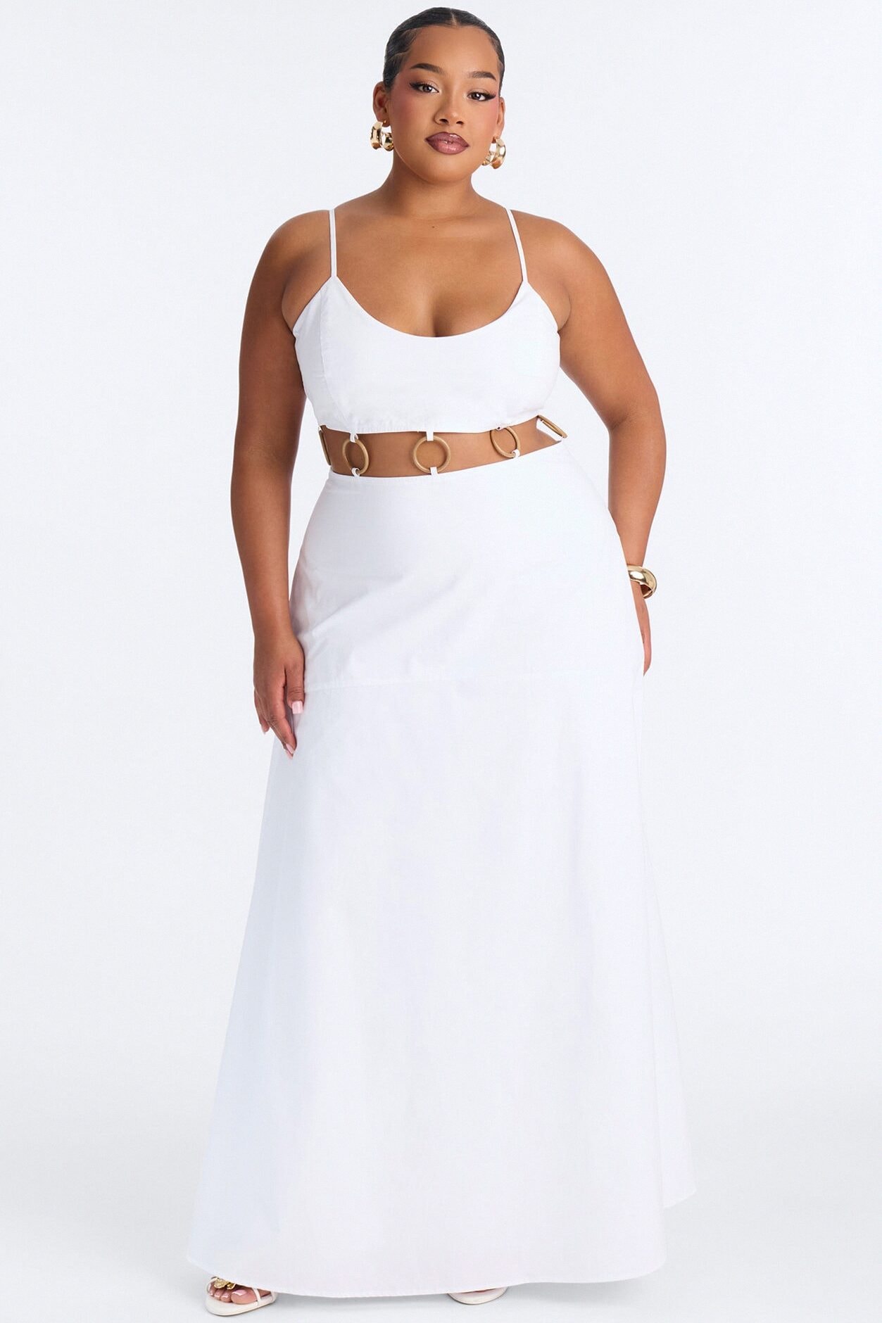 Paulina Poplin Maxi Dress - White image 1