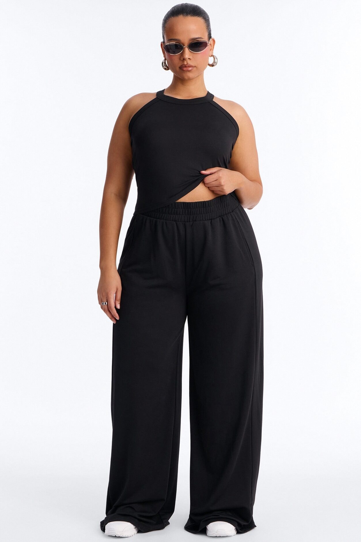 Never Too Late Pant Set - Black image 1