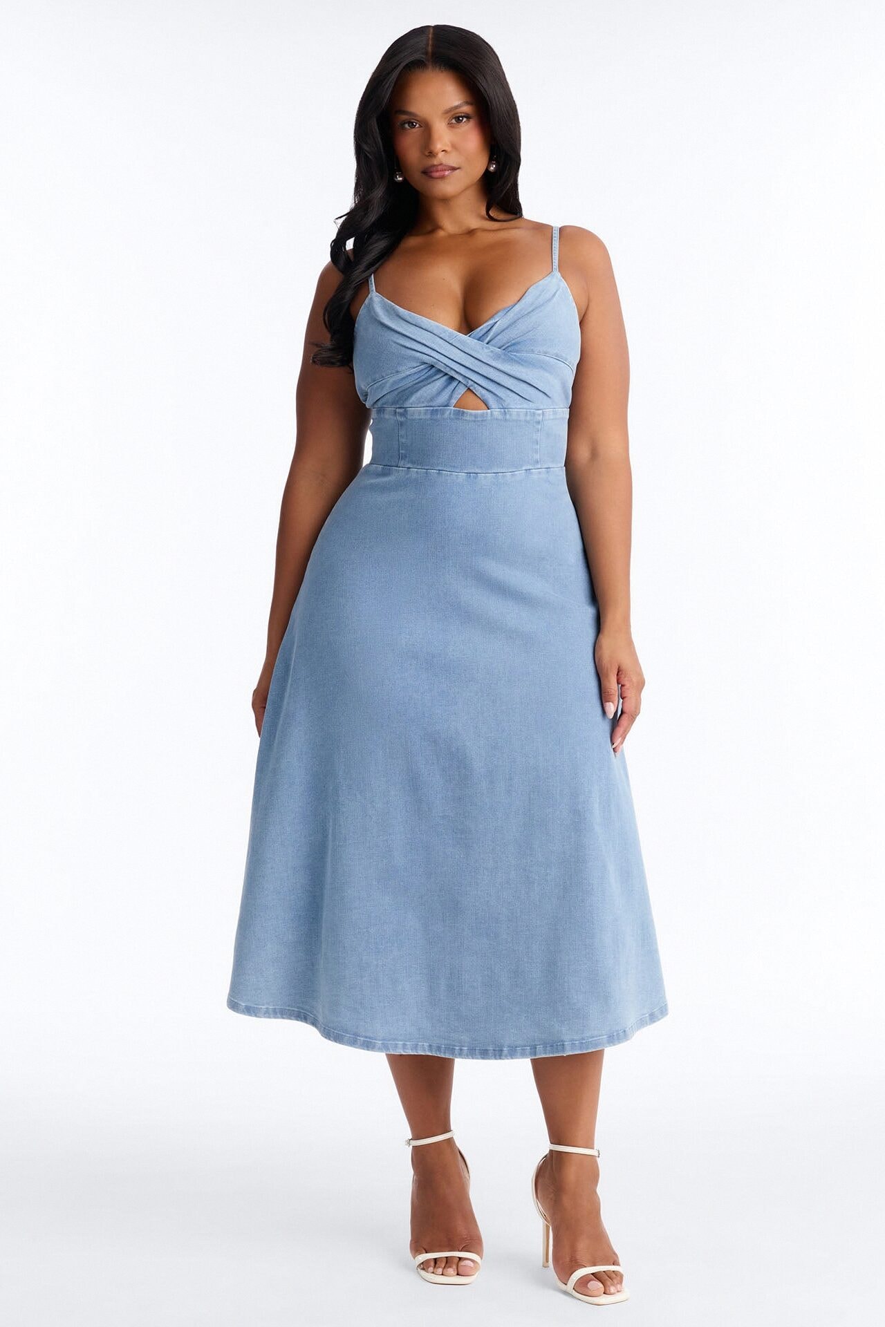 Ivy Twist Denim Midi Dress - Denim image 1