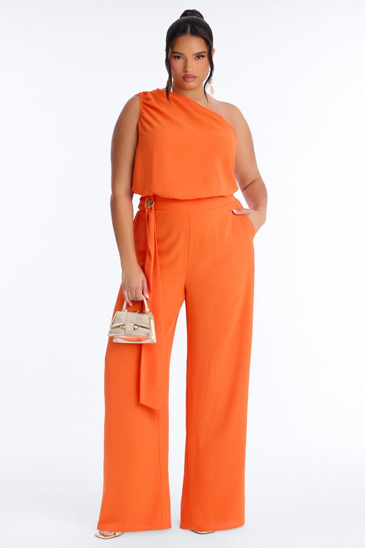 Maeve One Shoulder Pant Set - Orange image 1