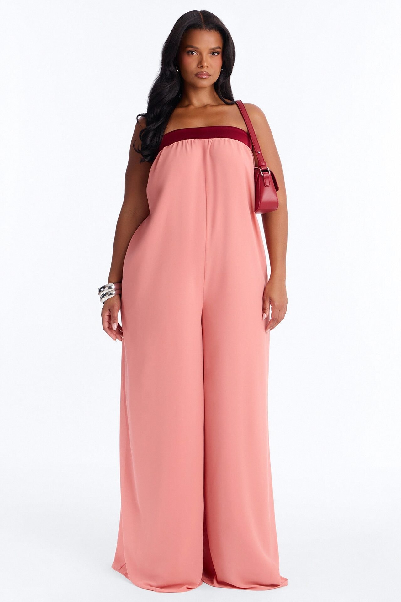 Celia Chiffon Wide Leg Jumpsuit - Pink image 1