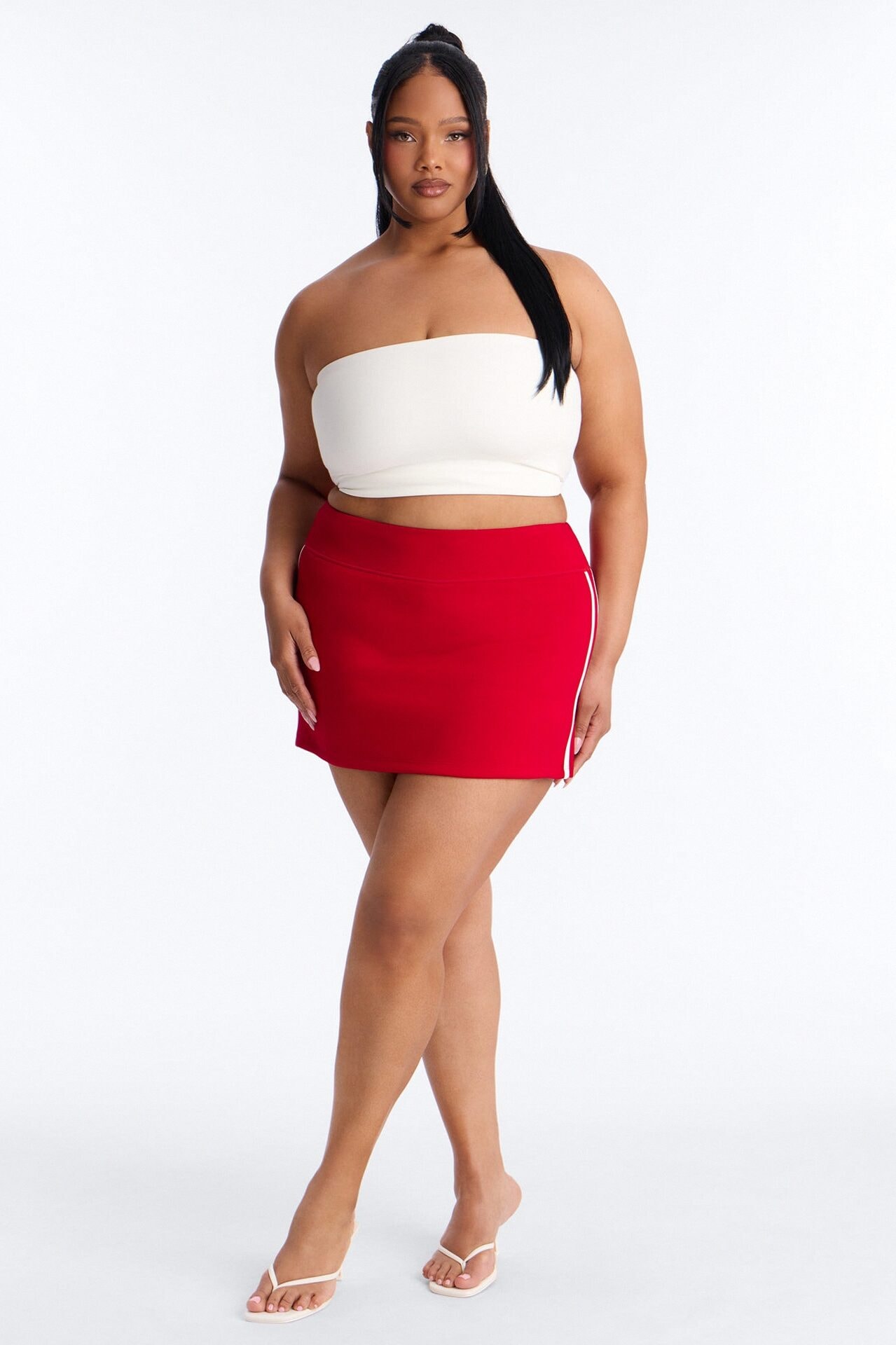 Playing Catch Up Scuba Micro Mini Skort - Red image 1