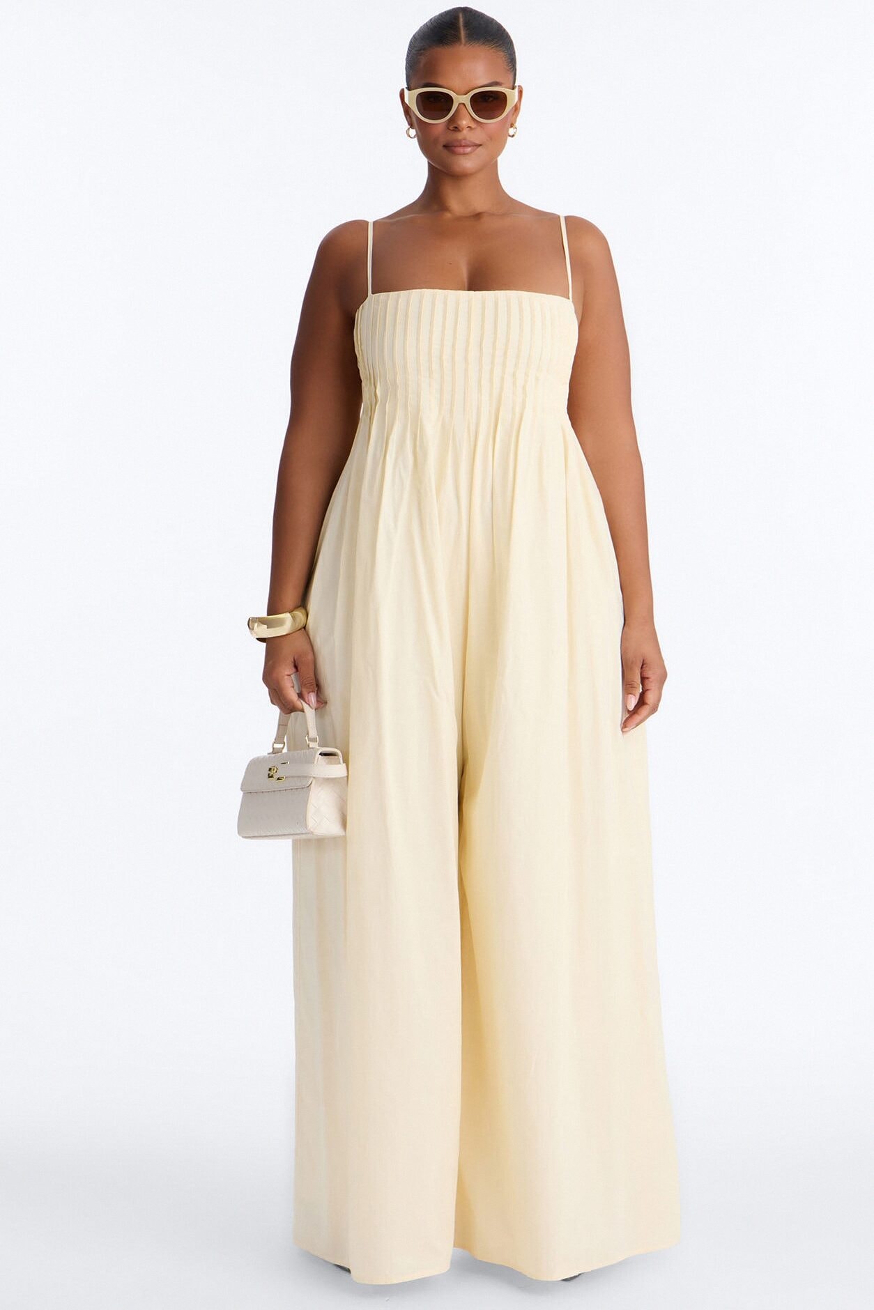 Tate Poplin Wide Leg Jumpsuit - Yellow image 1