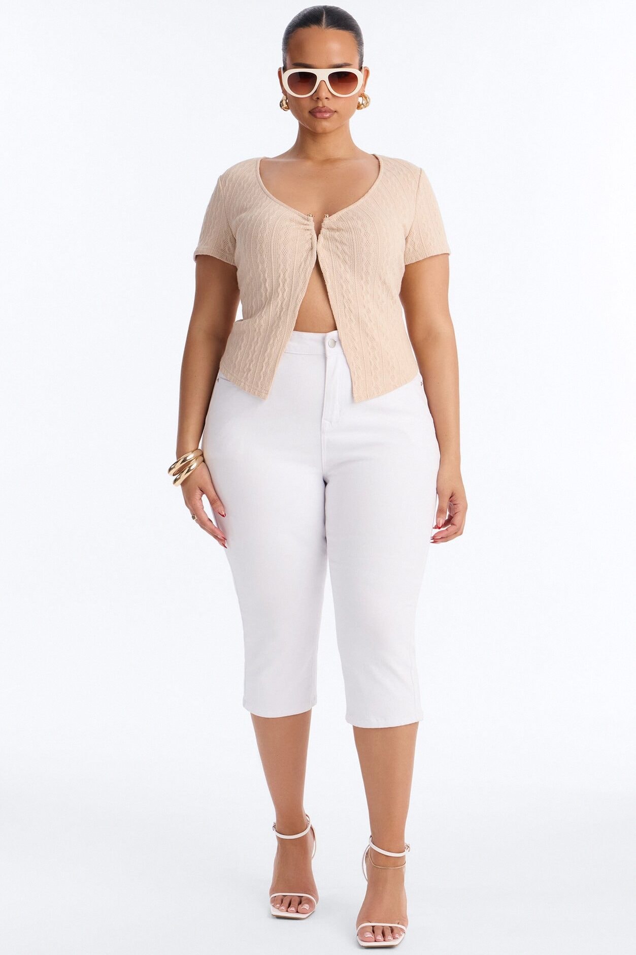 Mia Short Sleeve Top - Ivory image 1