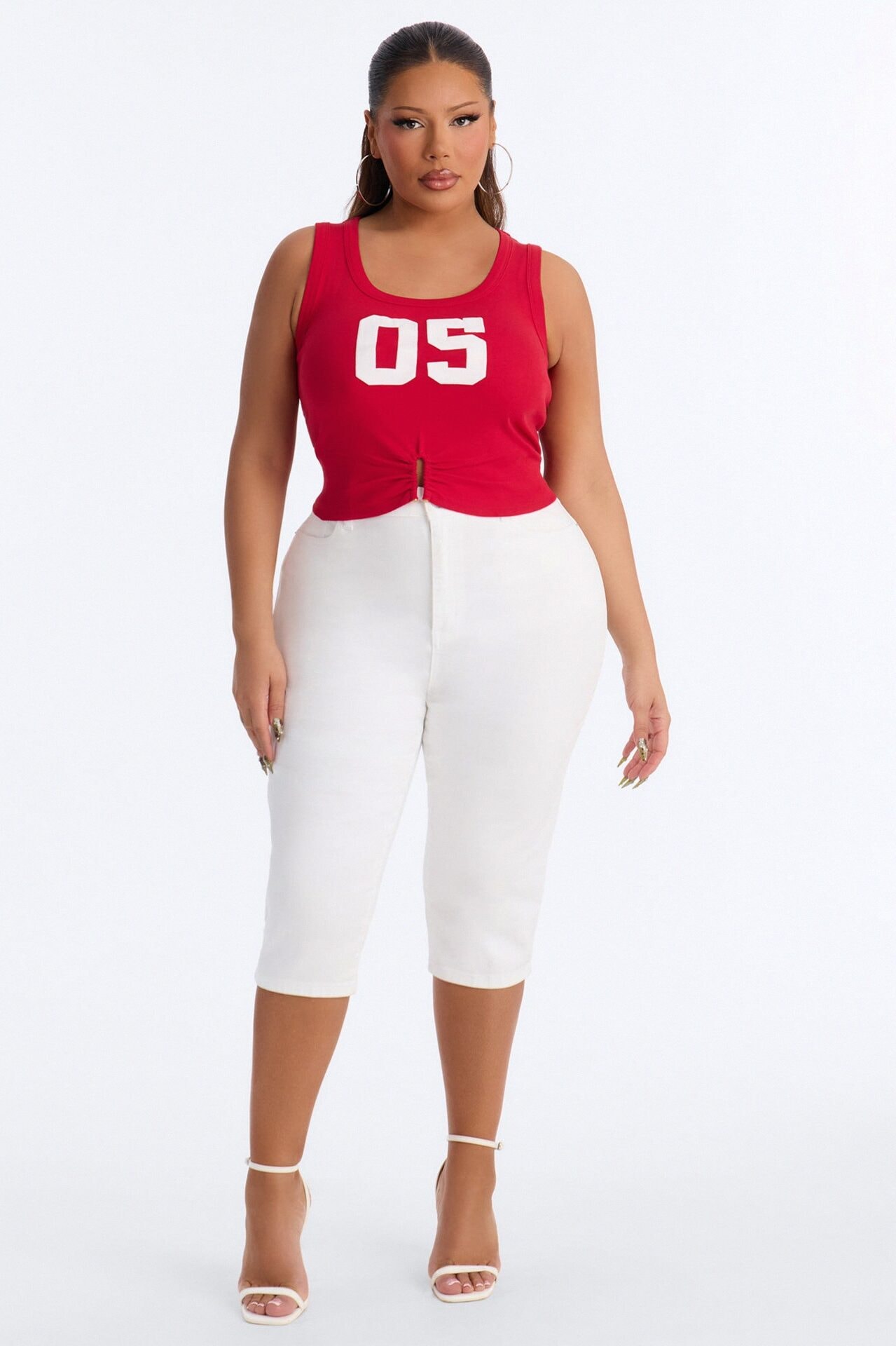 05 Ribbed Tank Top - Red image 1