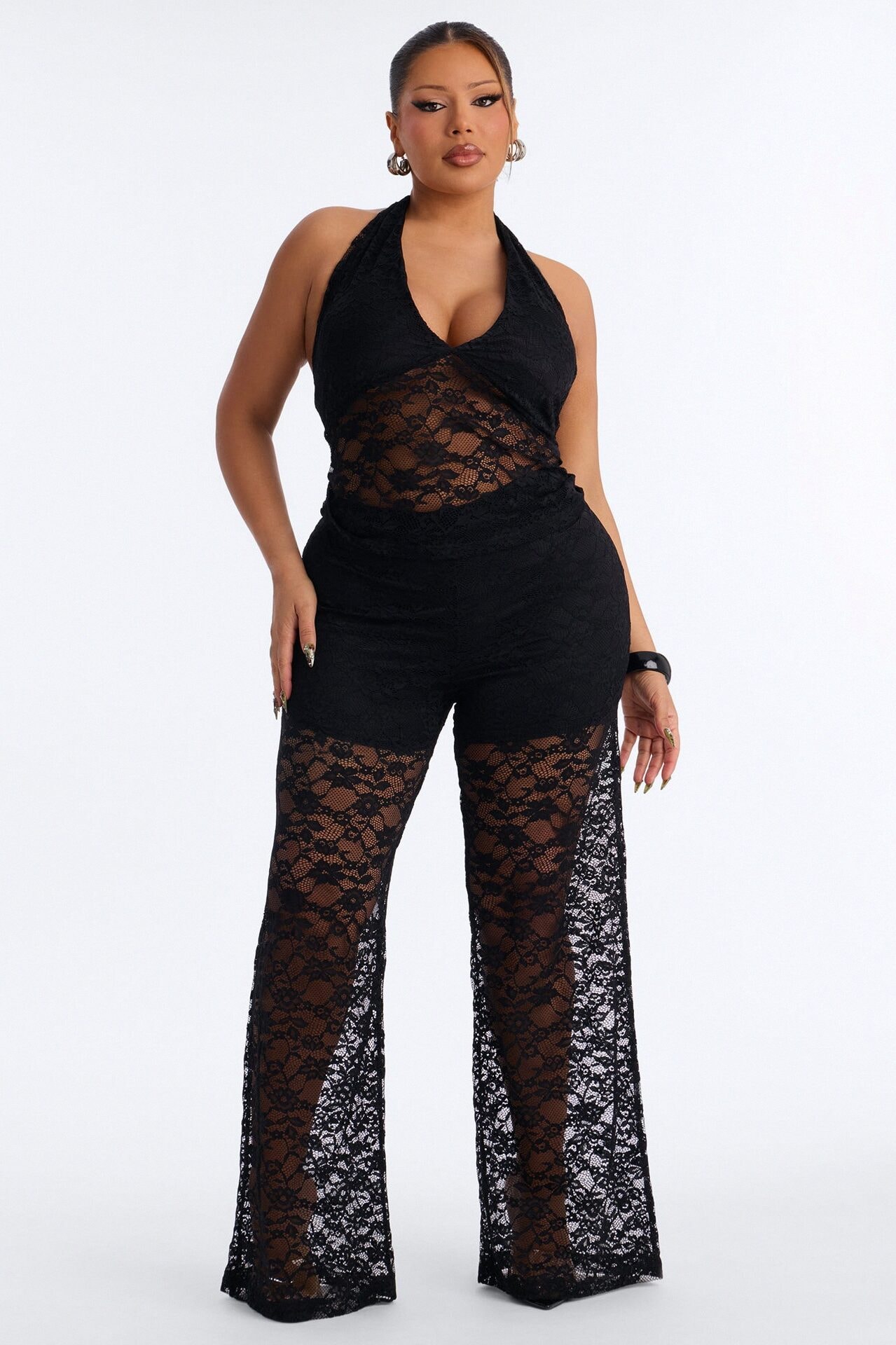 Morgan Lace Pant Set - Black image 1