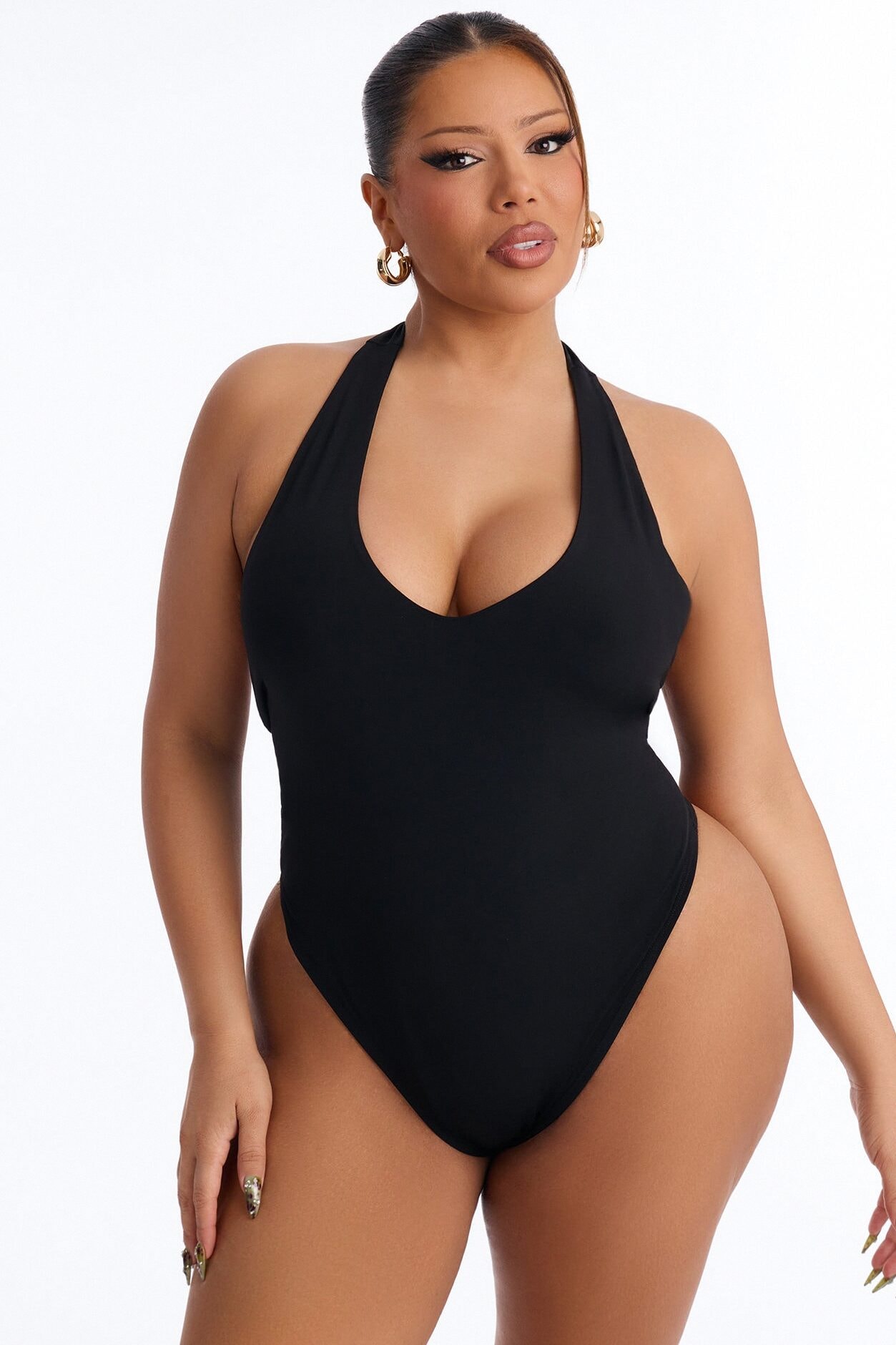Dahlia Double Lined Bodysuit Skirt Set - Black image 1