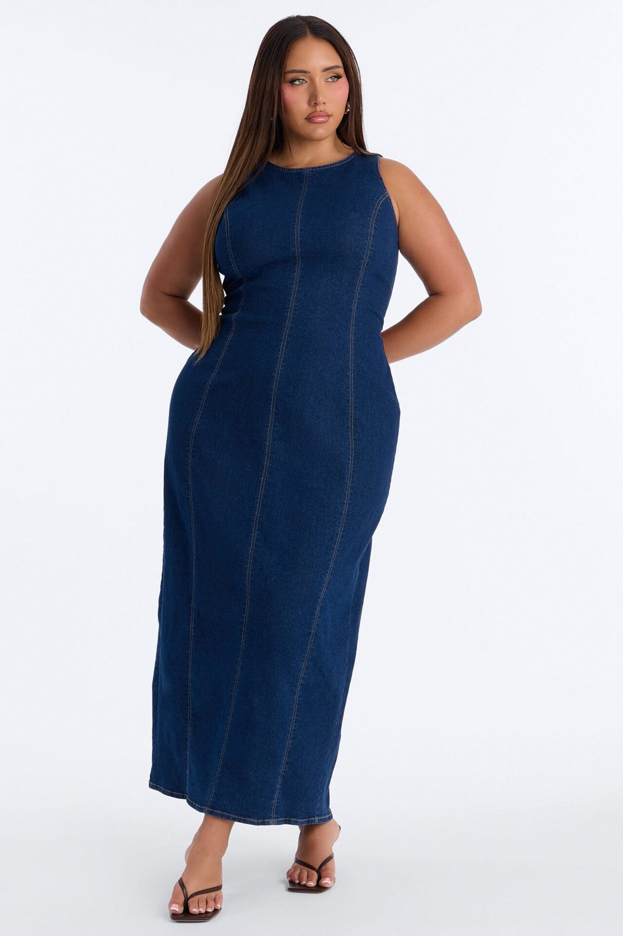Countryside Denim Maxi Dress - Dark Wash image 1