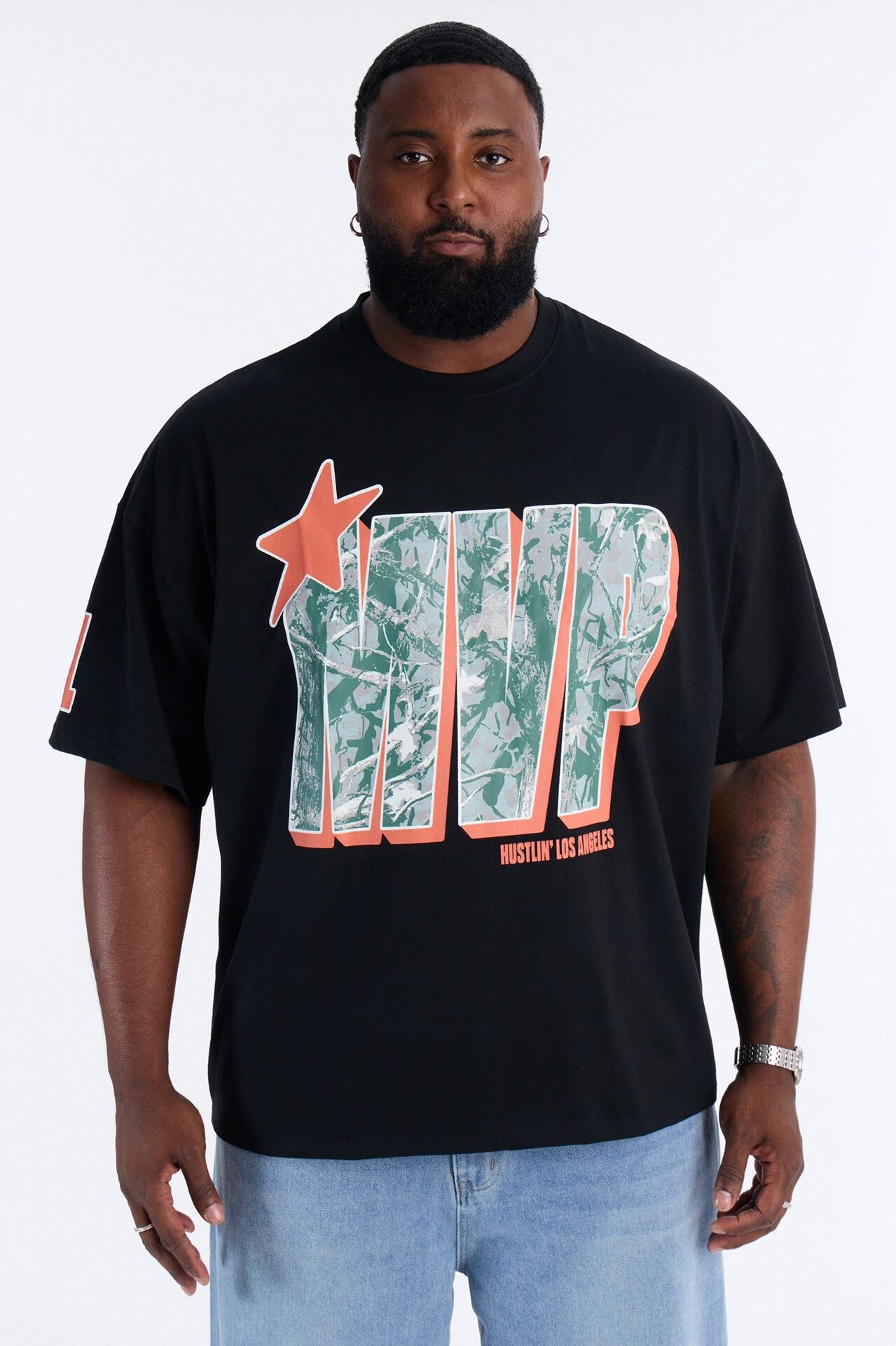 Money Vice President Oversized Short Sleeve Tee - Black image 1