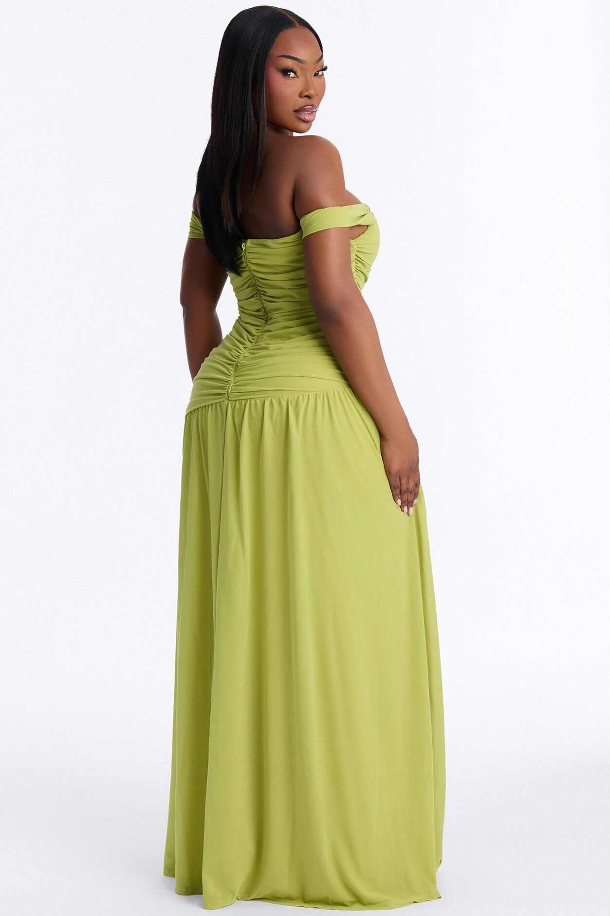 Nice Touch Ruched Gown - Green image 1