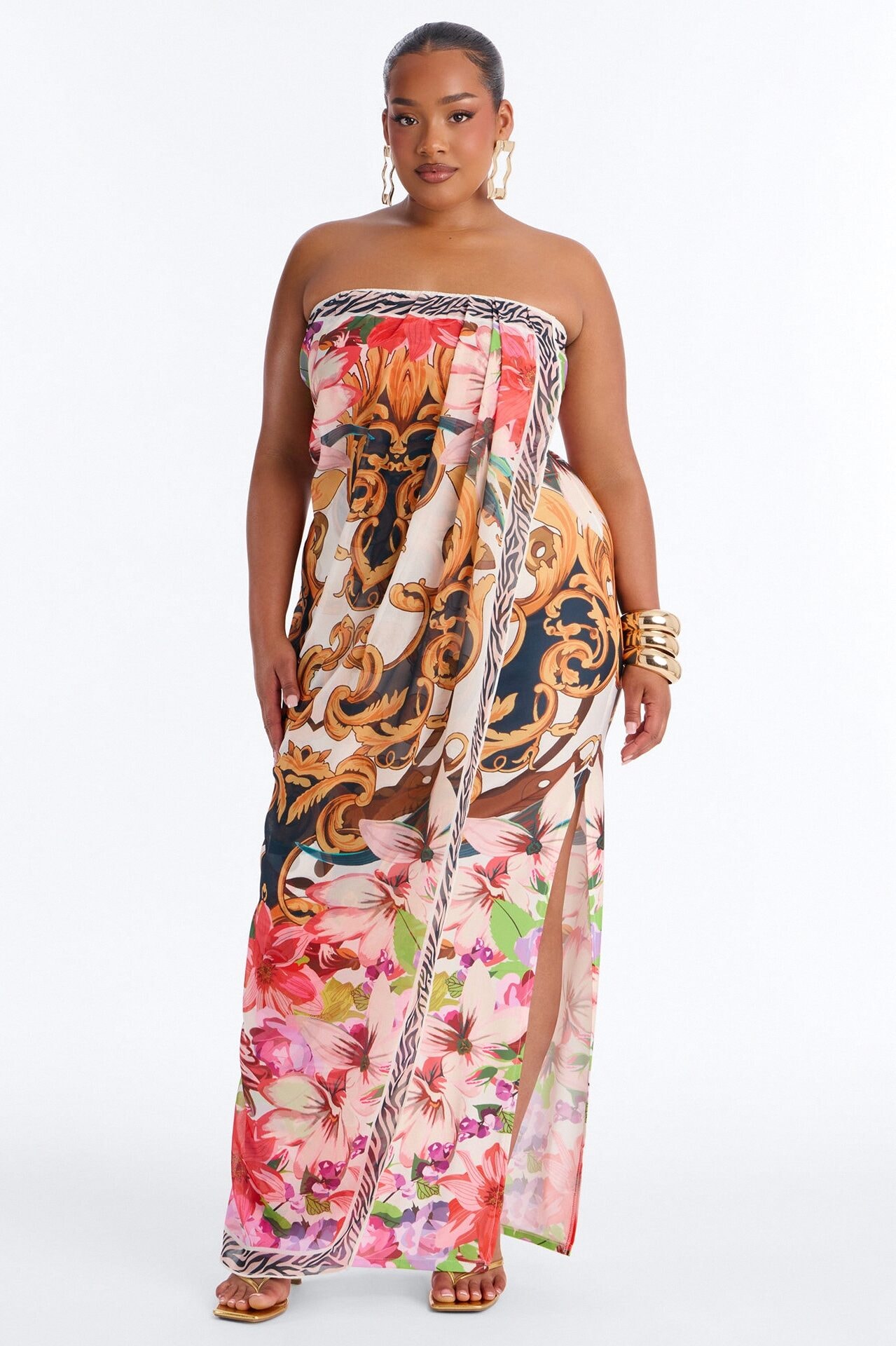 Athena Wrap Overlay Maxi Dress - Multi Color image 1