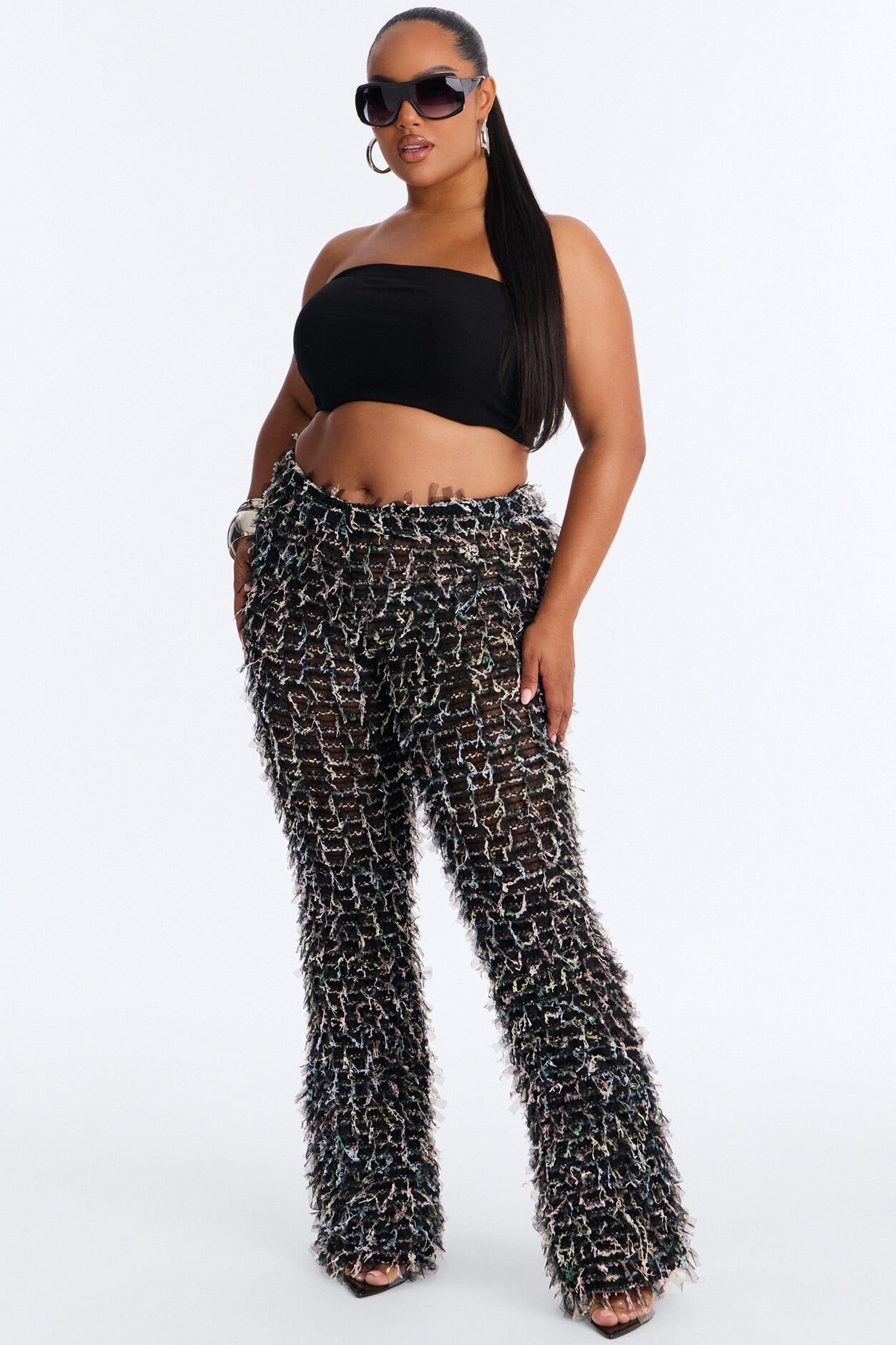 Flocked Up Straight Leg Stretch Pant - Black image 1