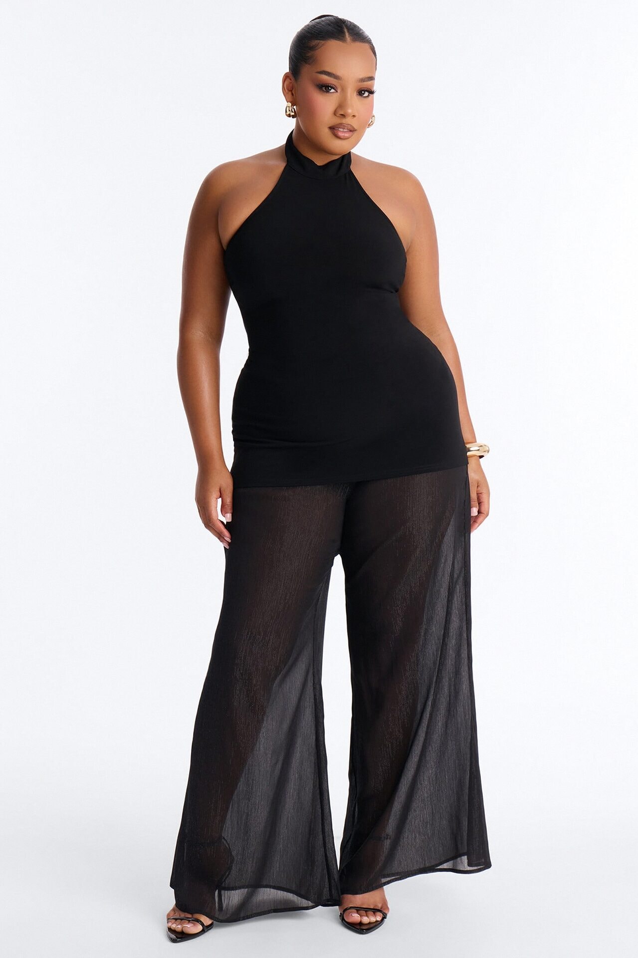 Jadey Tie Back Wide Leg - Black image 1