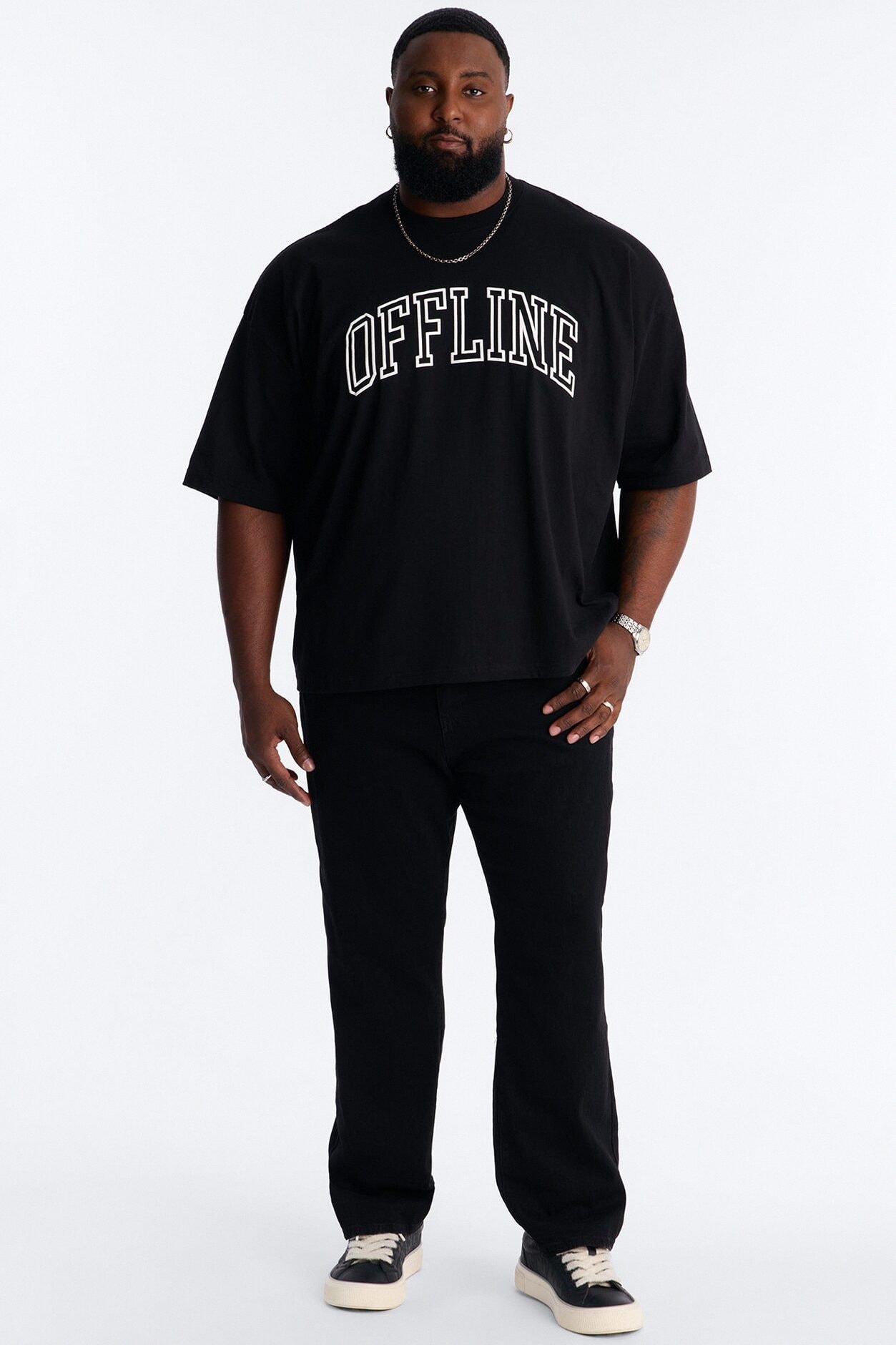 Offline Puff Boxy Short Sleeve Tee - Black image 1