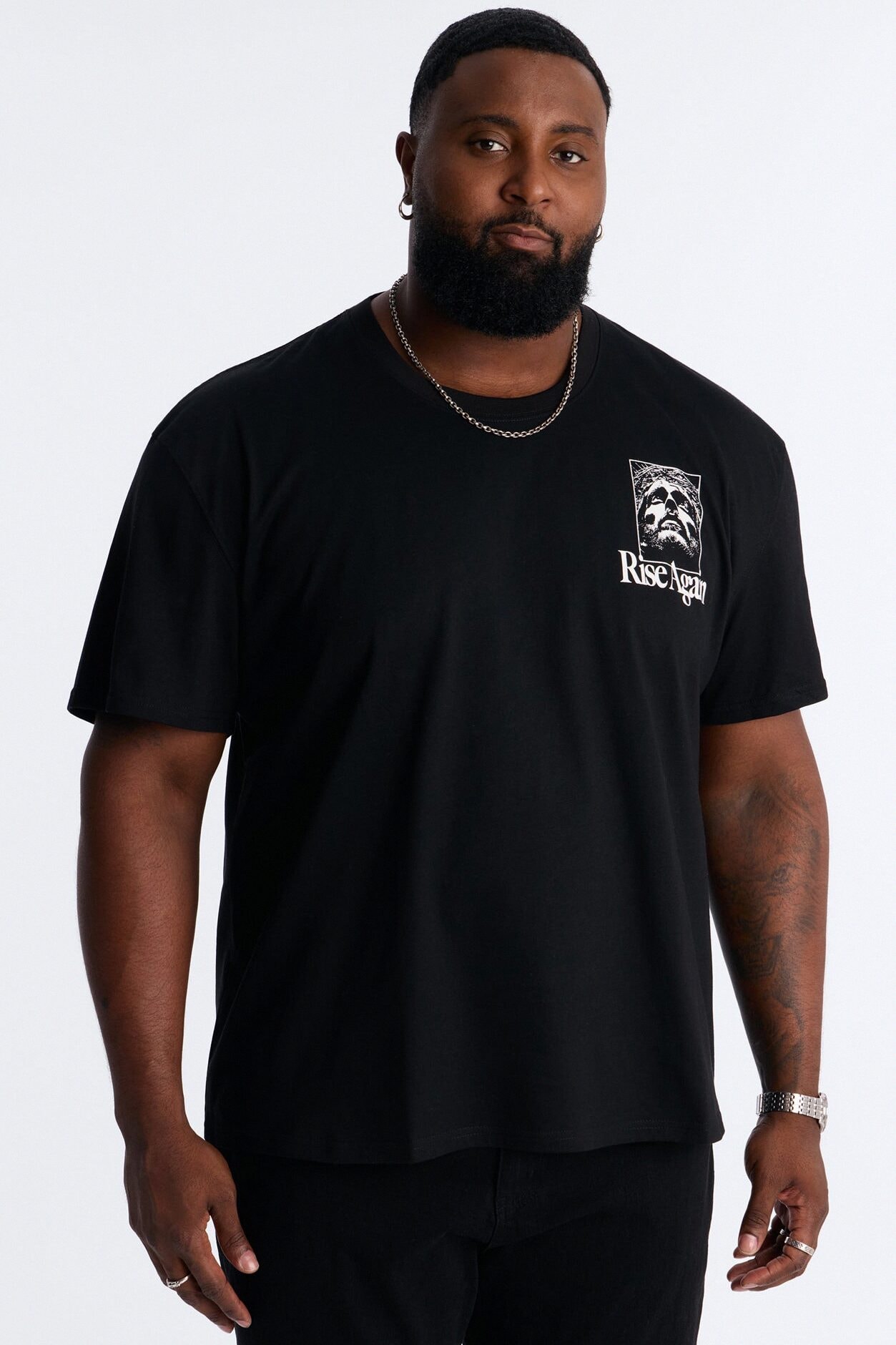 Rise Again Boxy Short Sleeve Tee - Black image 1