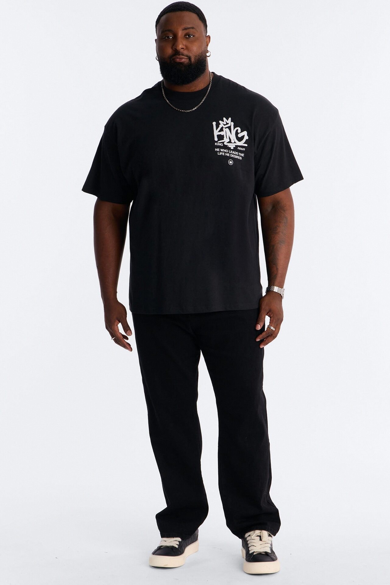 Crown Him King Short Sleeve Tee - Black image 1
