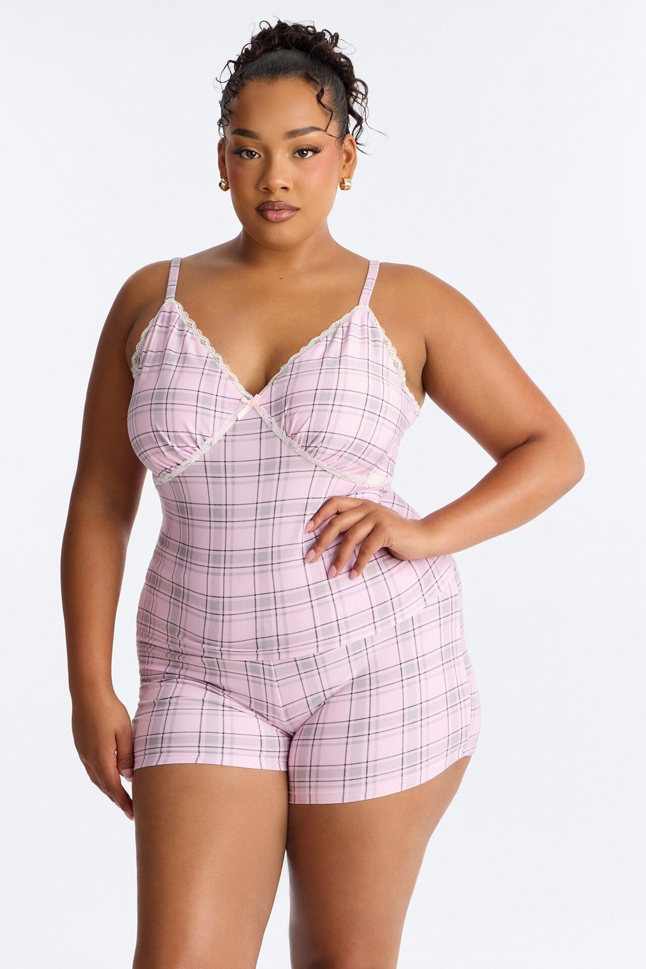 Nighttime Secrets Cami PJ Short Set - Pink/combo image 1