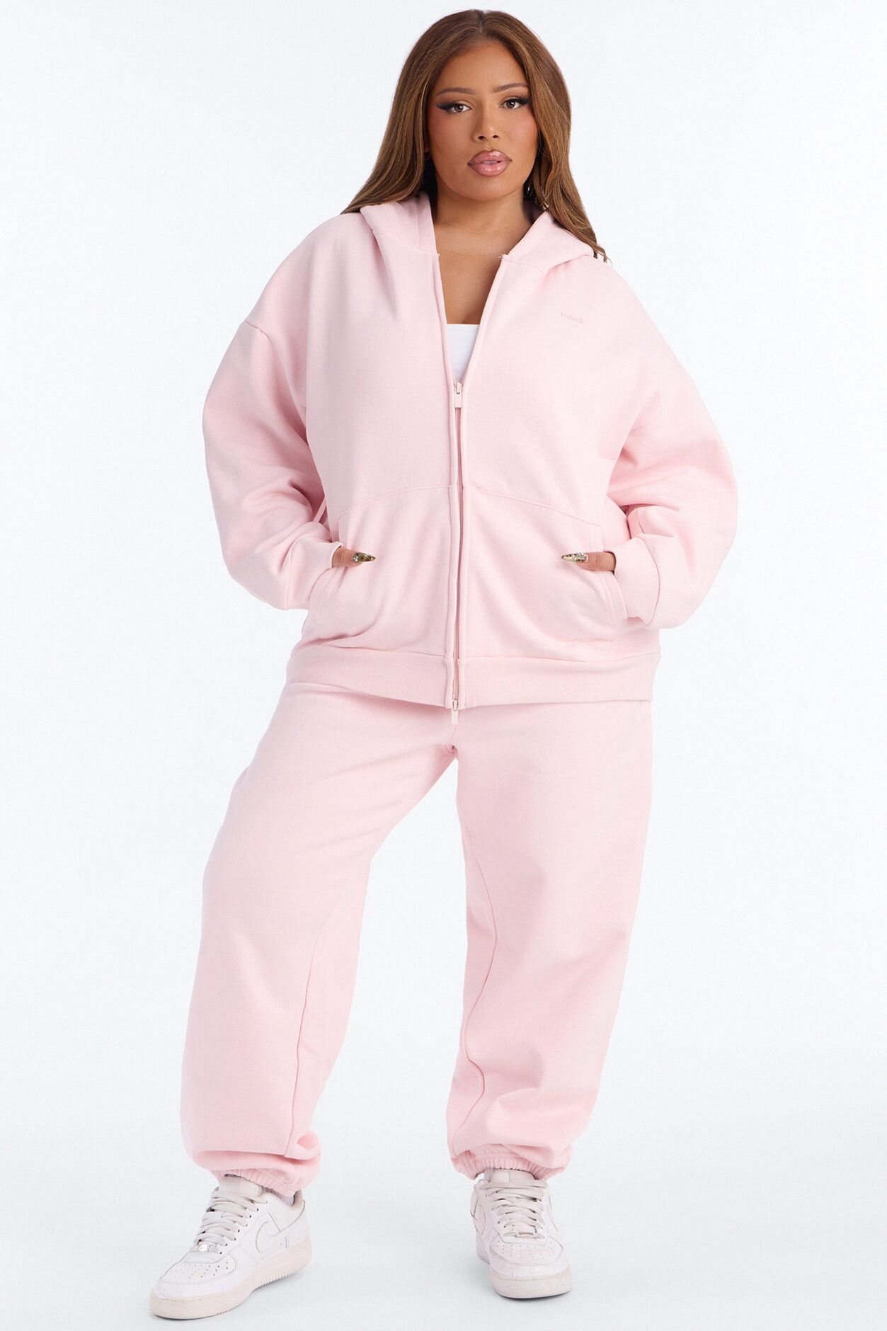 Libby Full Zip Hoodie Fleece Sweatshirt - Pink image 1