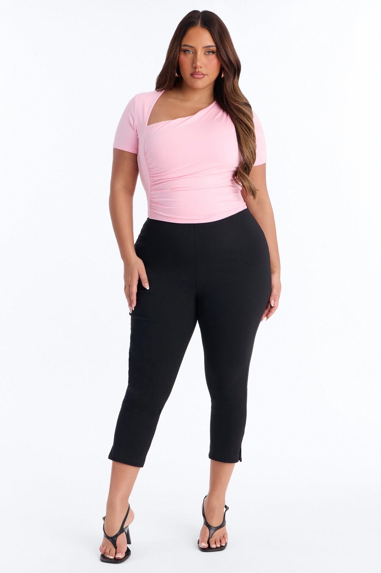 Lost Your Chance Short Sleeve Ruched Top - Pink image 1