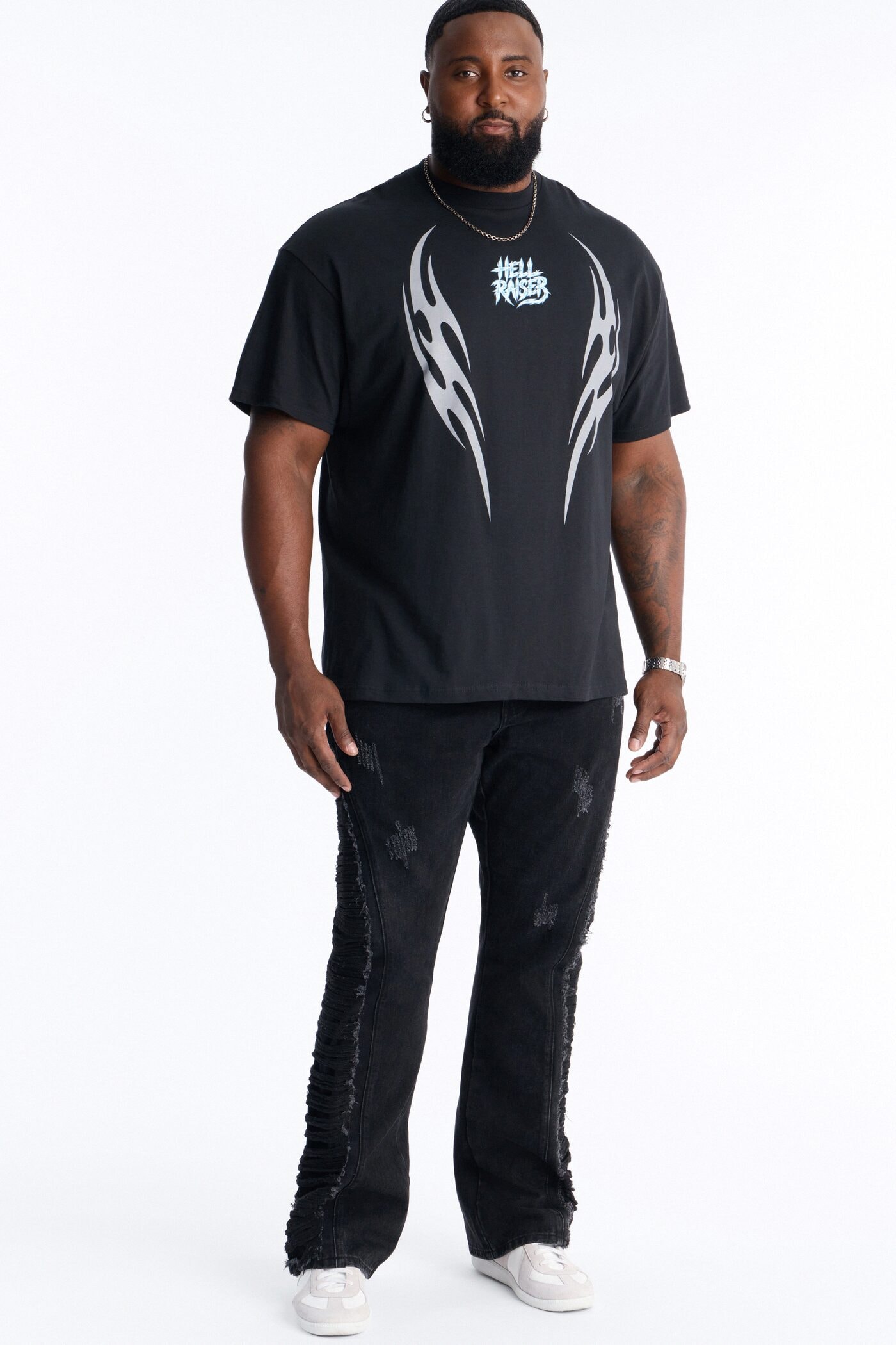 Hell Raisers Oversized Short Sleeve Tee - Black image 1