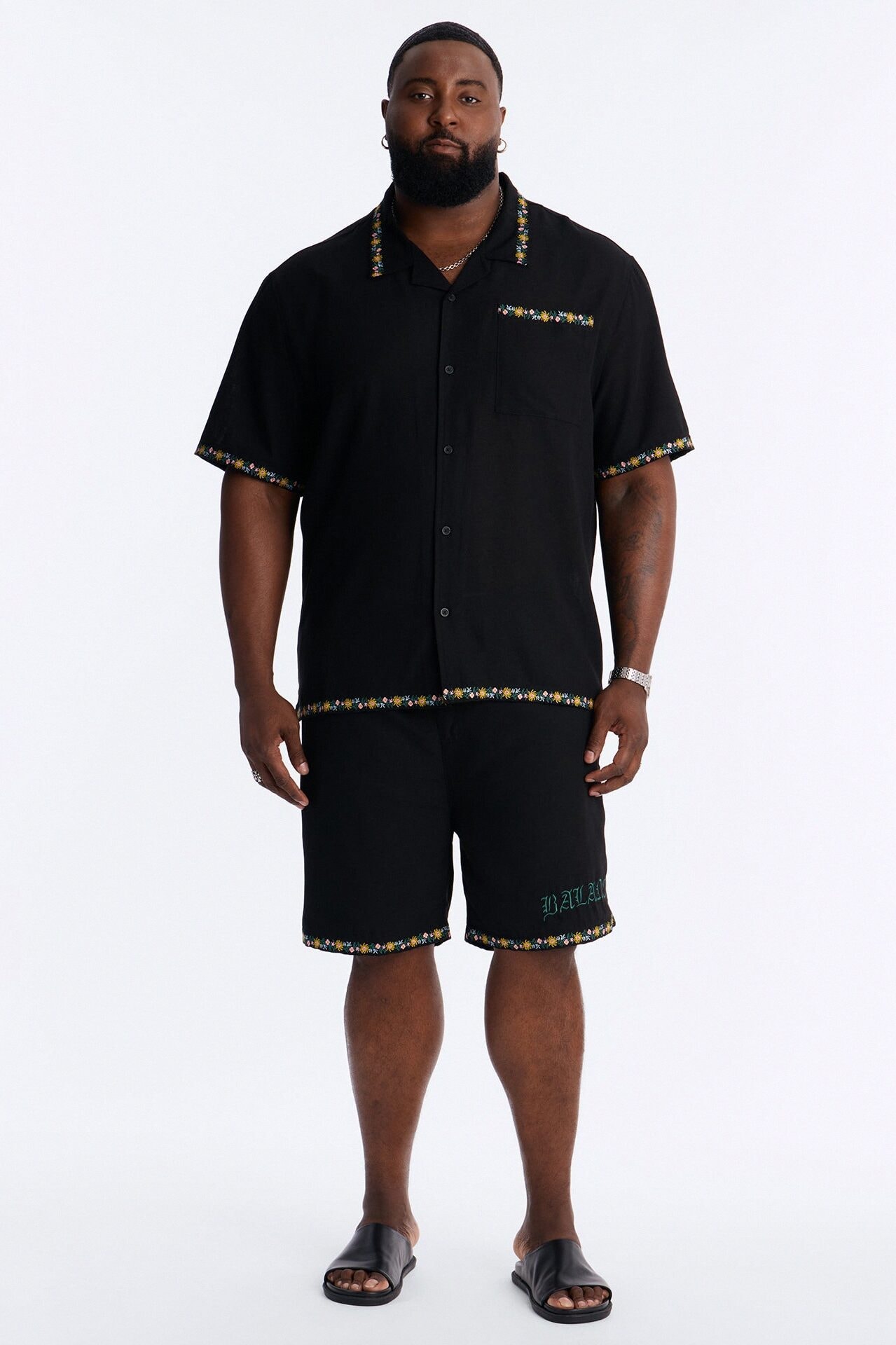 A Life In Balance Button Up Shirt - Black image 1