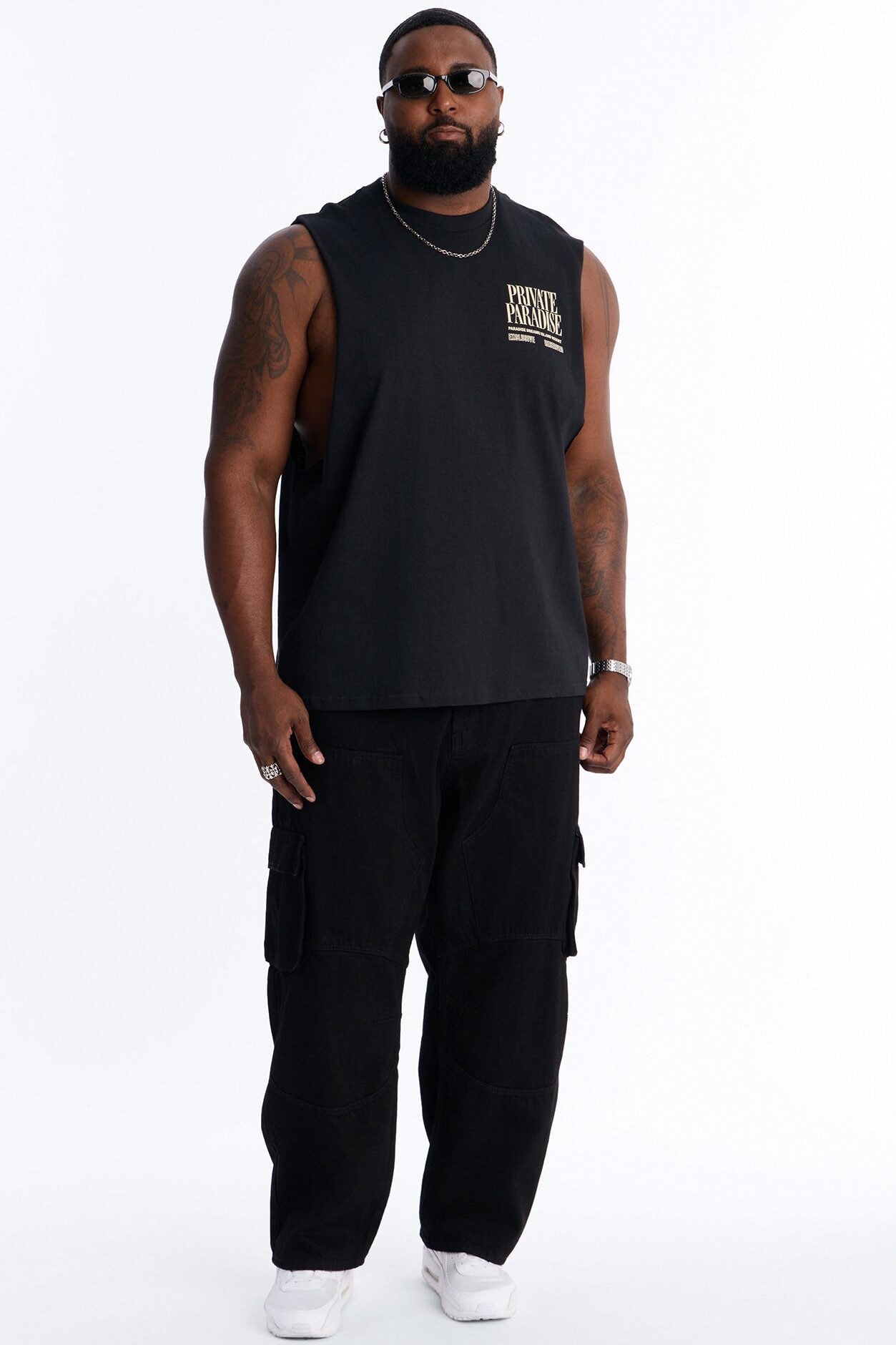 Private Paradise Muscle Tee - Black image 1