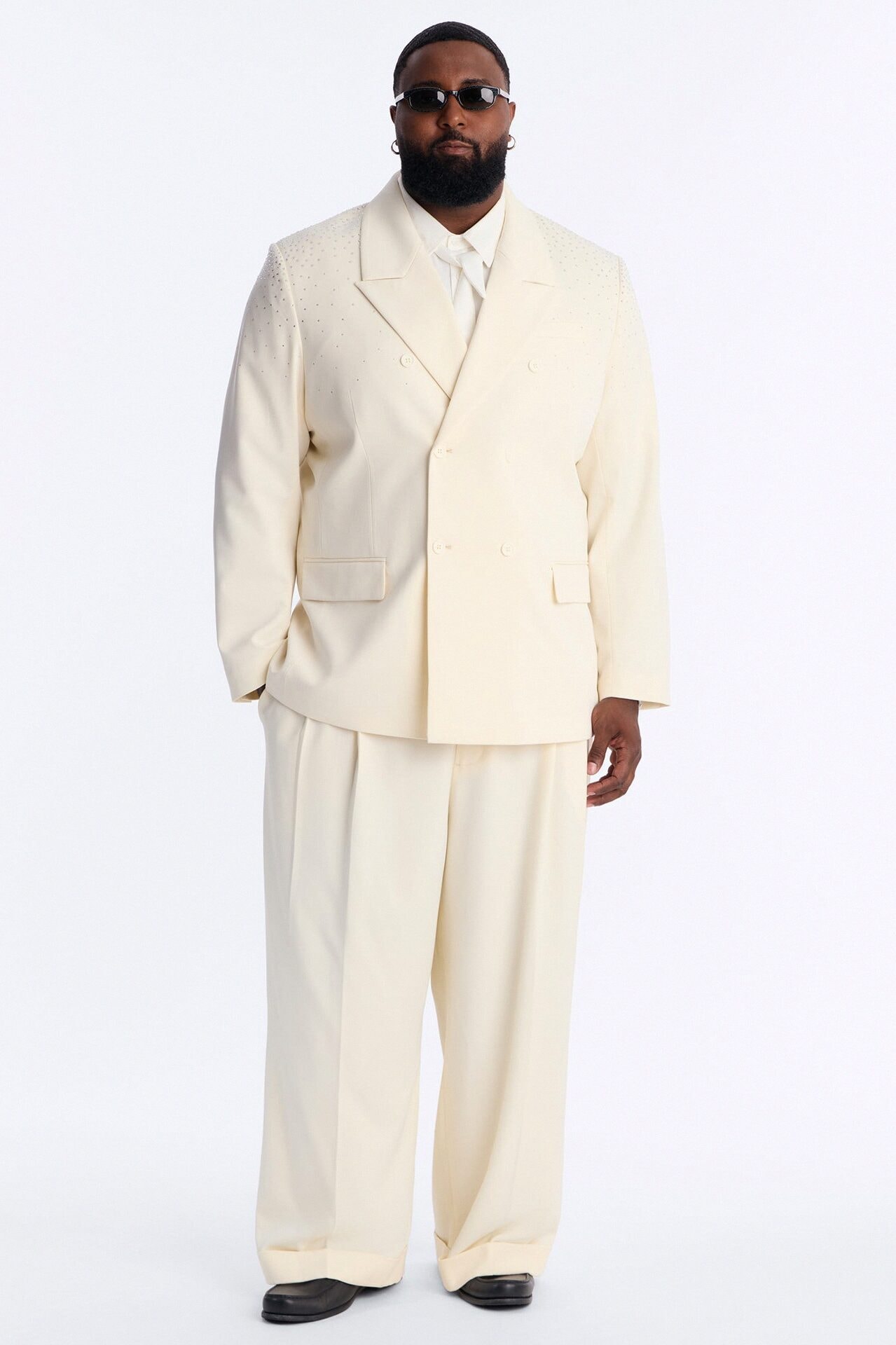Relaxed Star Gazer Embellished Jacket - Cream image 1