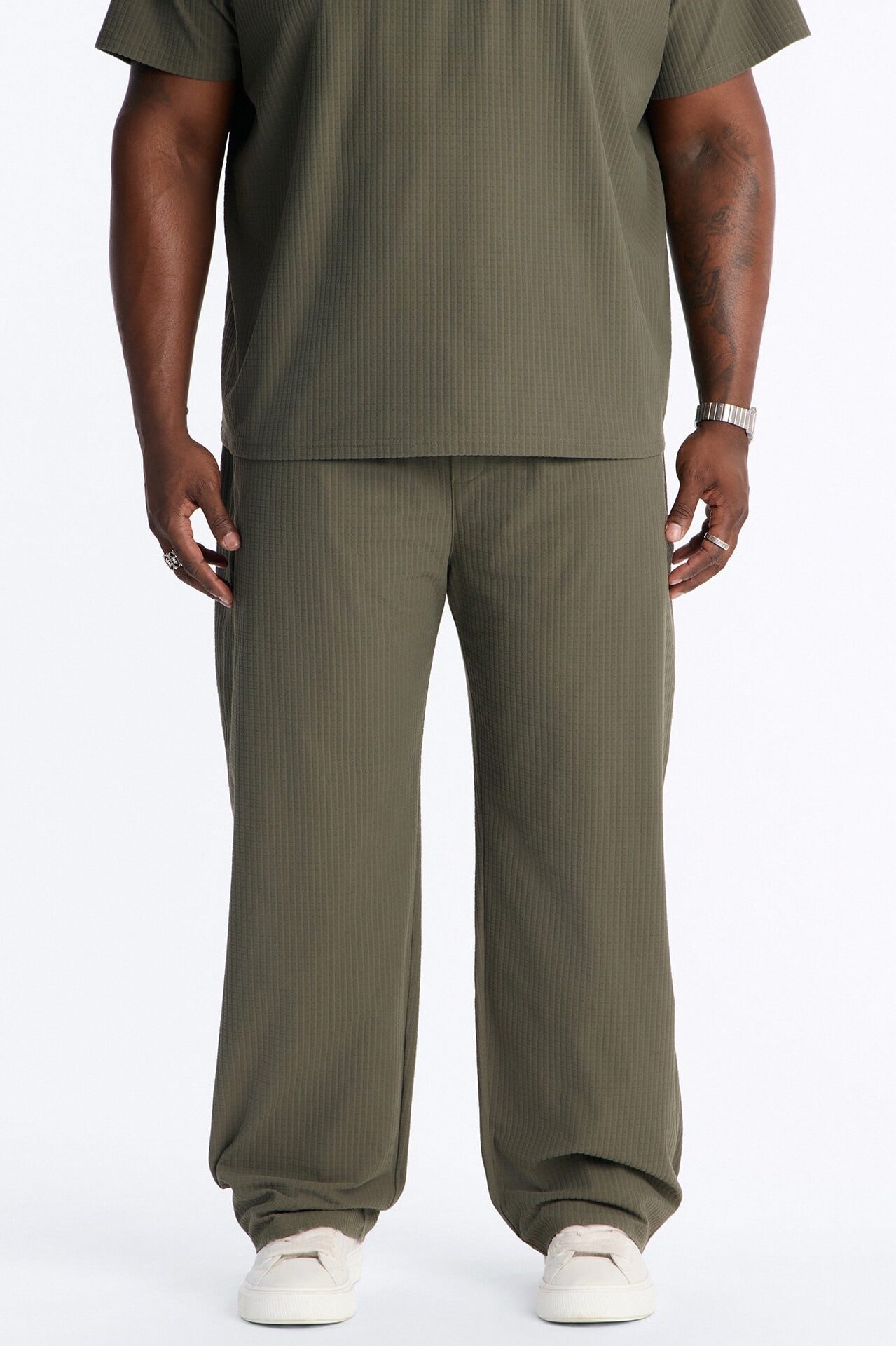 Terrance Textured Relaxed Pant - Olive image 1