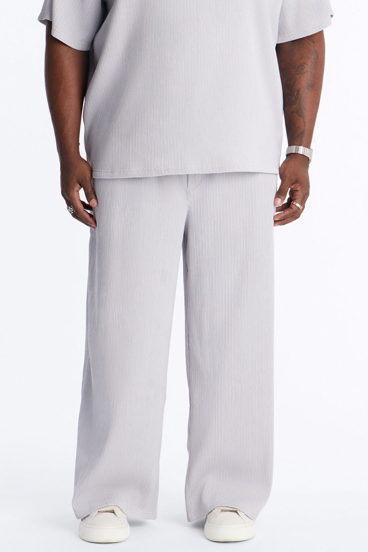 Pure Form Plisse Baggy Pant - Grey image 1