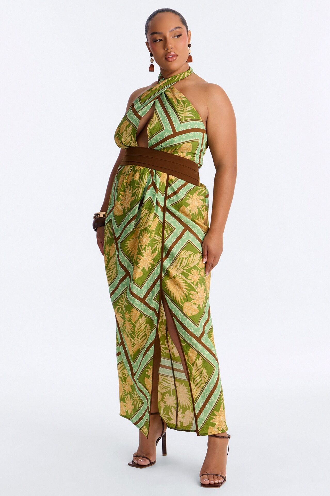 Where's The Beach Maxi Dress - Green/combo image 1