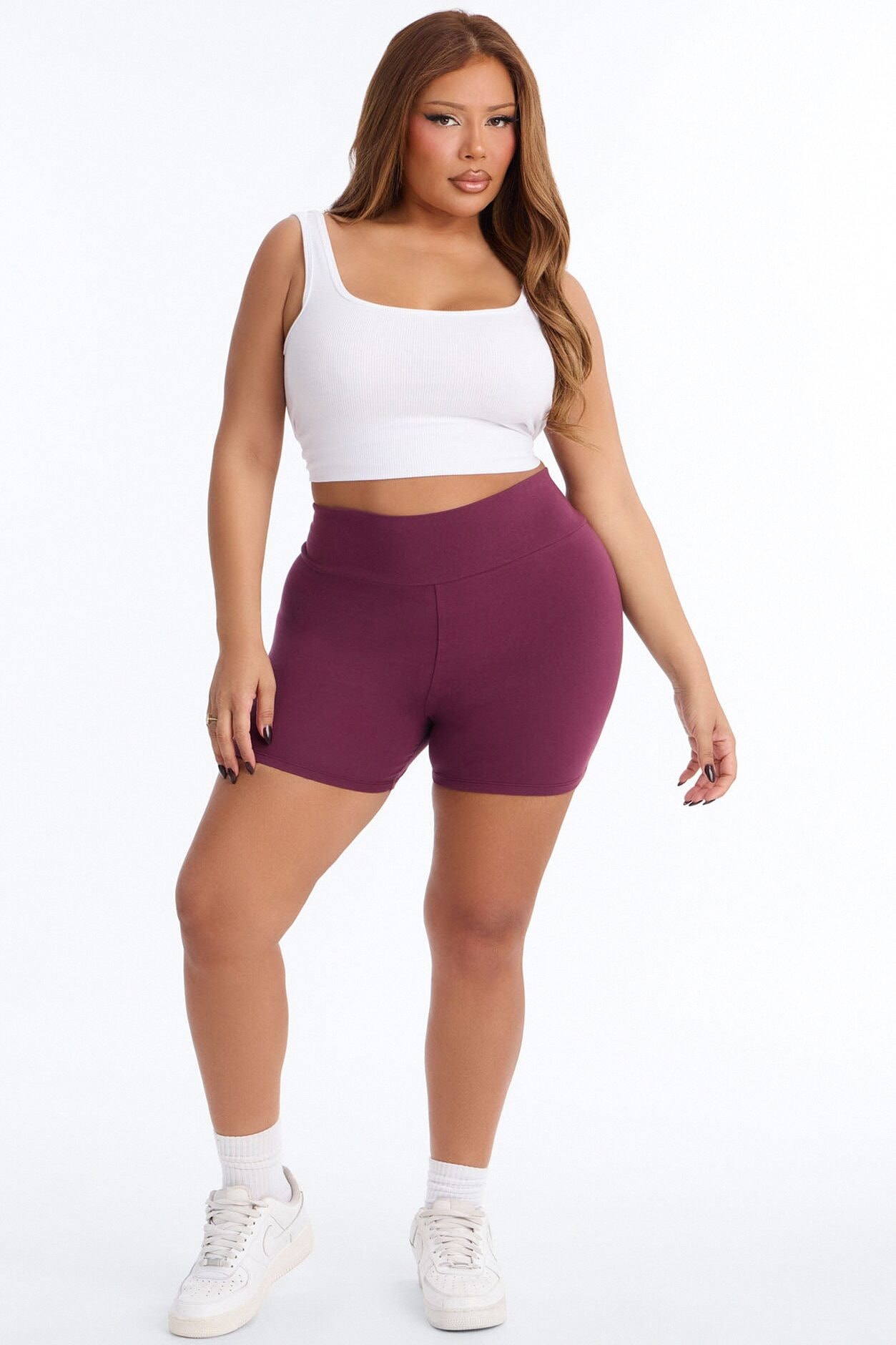 Hailey Biker Shorts - Plum image 1