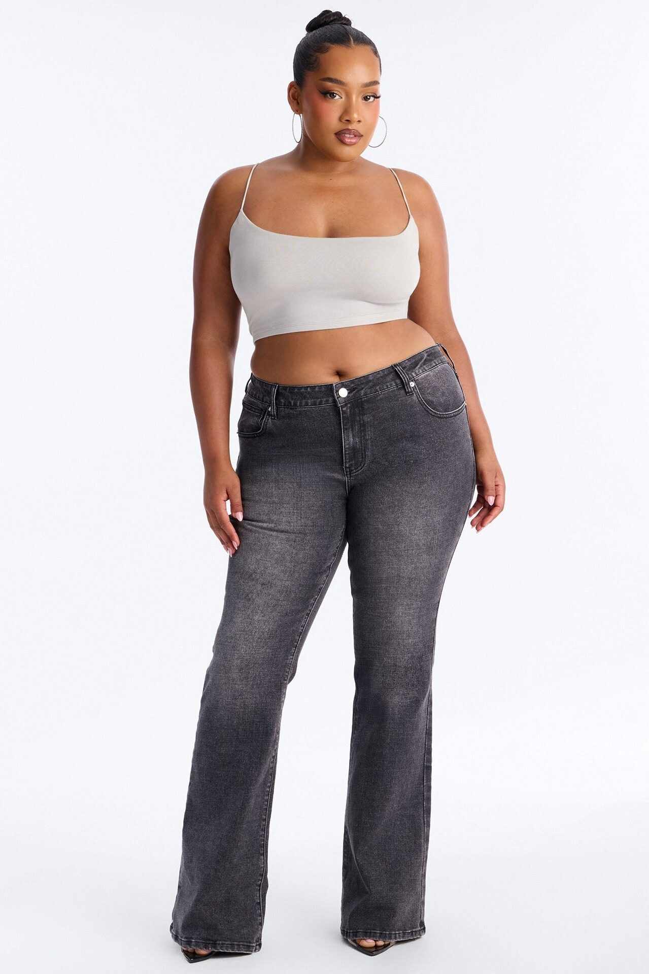 Kiki Super Cropped Top - Light Grey image 1
