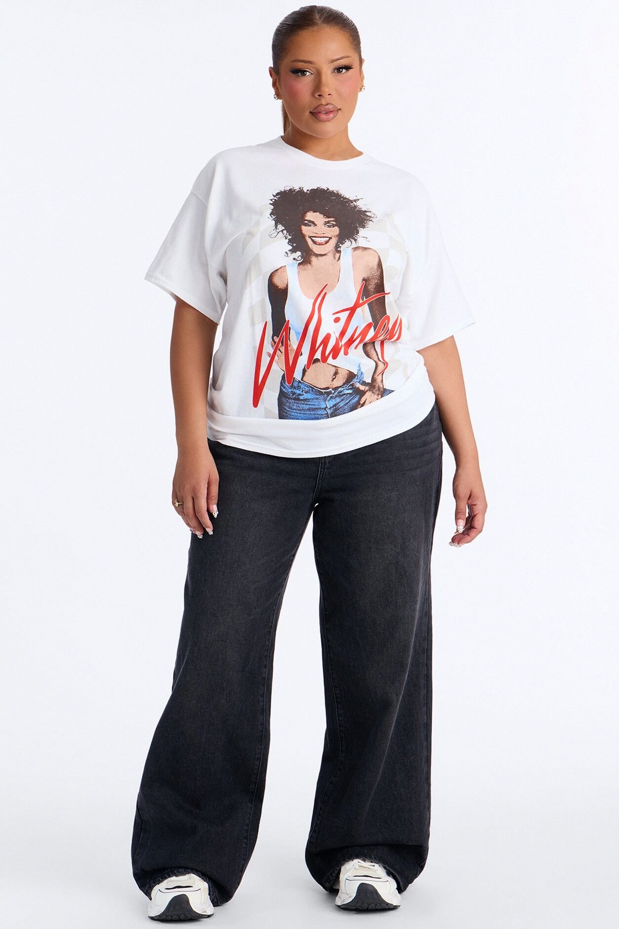 Whitney Houston Icon Status Oversized Tee - White image 1