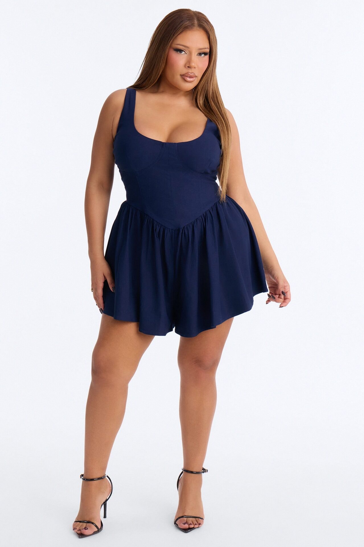 Simply Yours Flowy Romper - Navy image 1