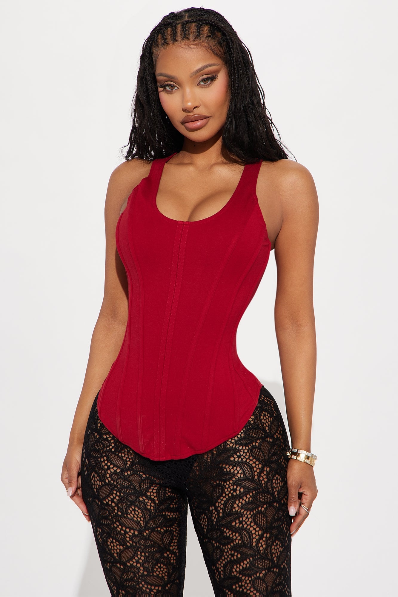 Runway Walk Corset Top - Red image 1