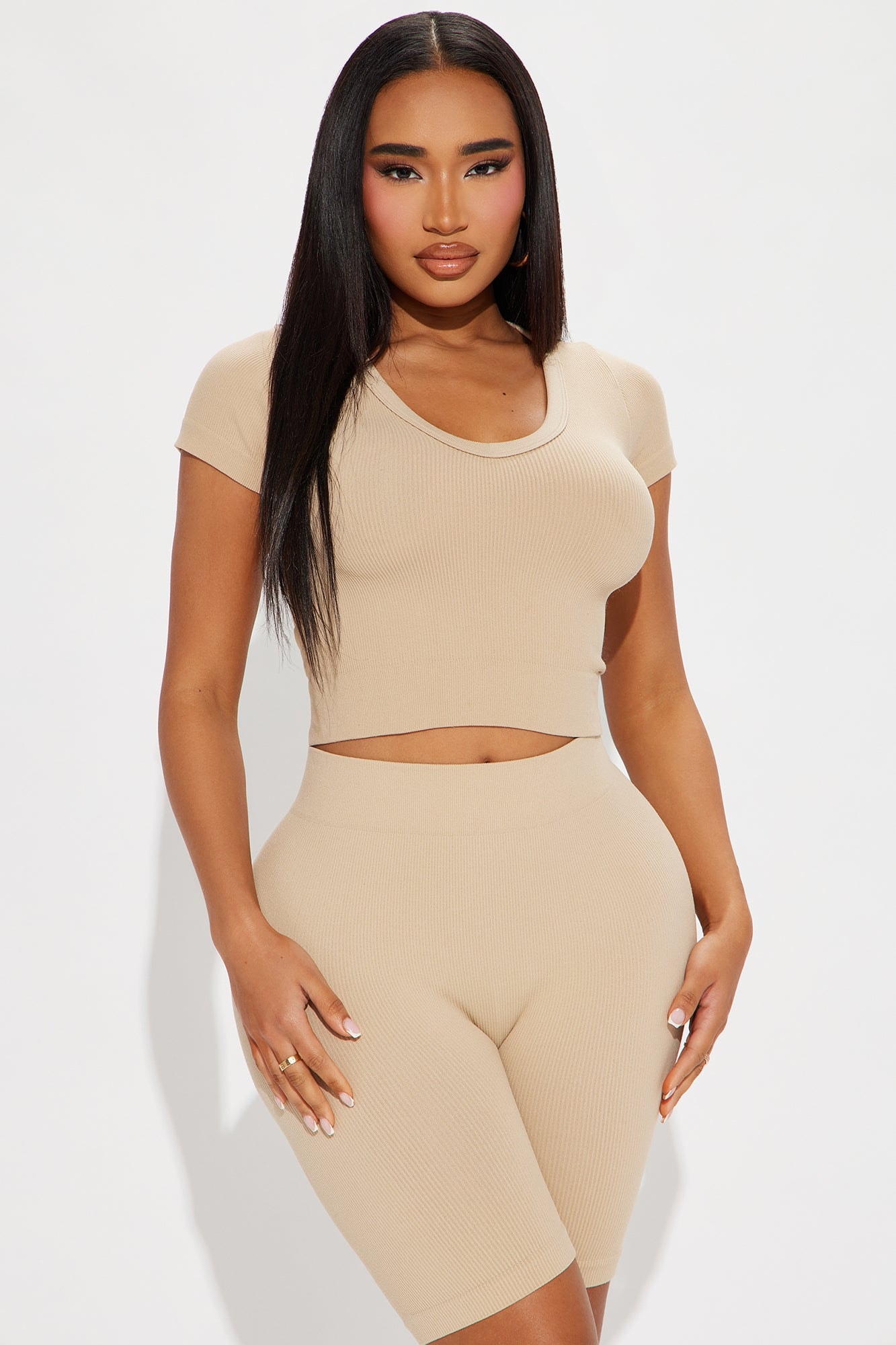 Alisa Seamless Short Set - Nude image 1