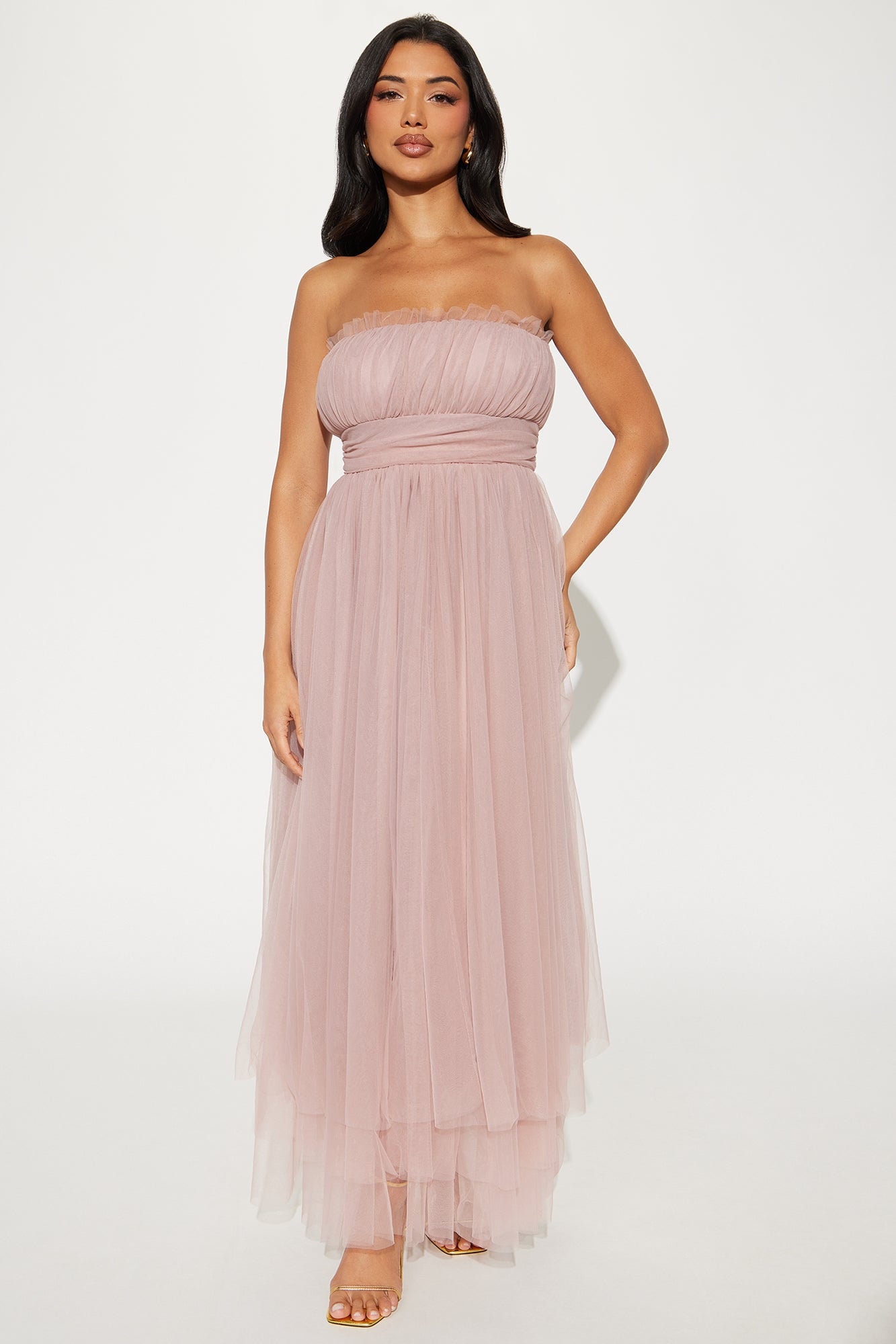 Monique Tulle Maxi Dress - Mauve image 1