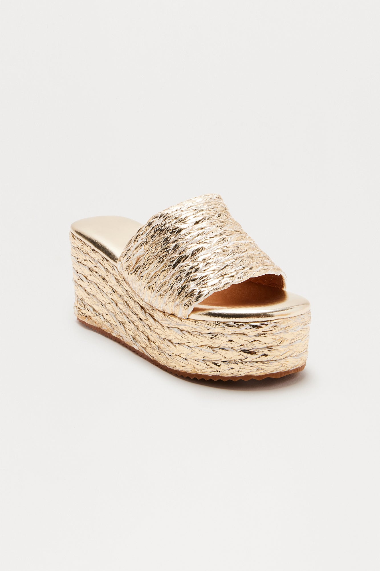 Amby Jute Platform Wedges - Gold image 1