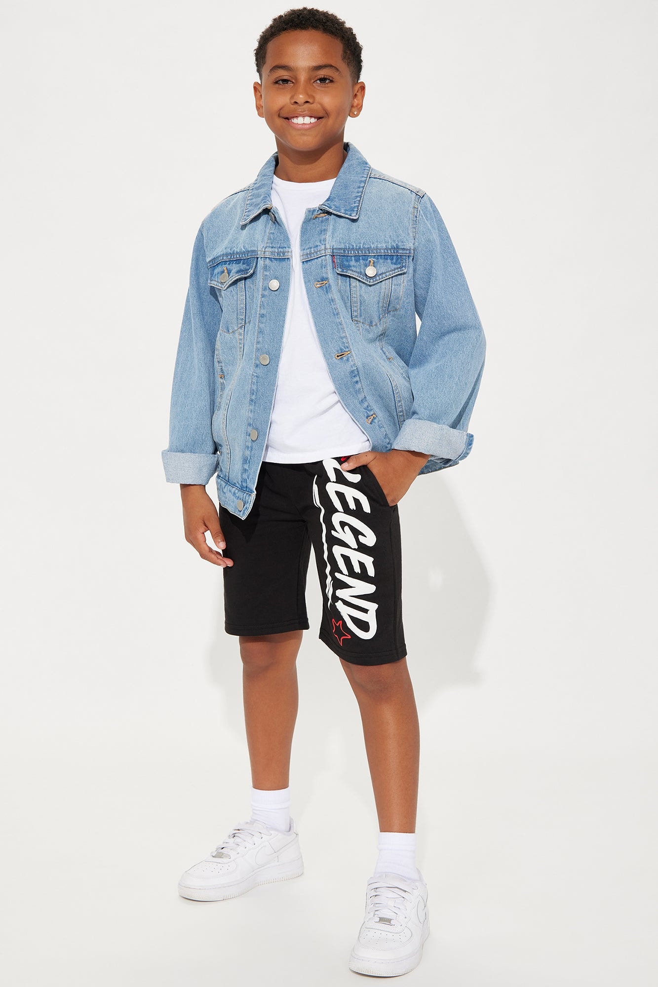 Mini Legendary Star Fleece Shorts - Black image 1