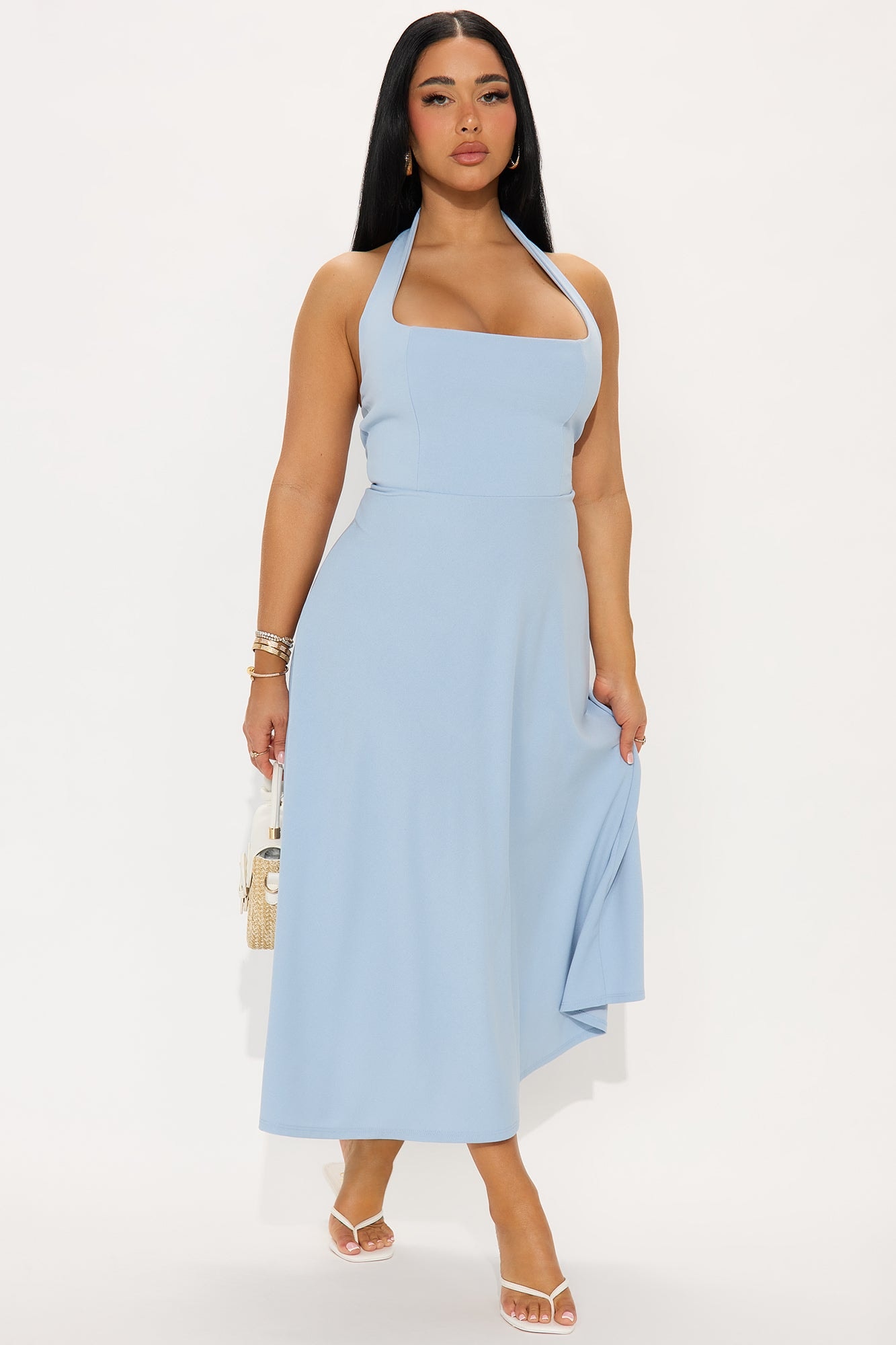 Alena Halter Midi Dress - Blue image 1