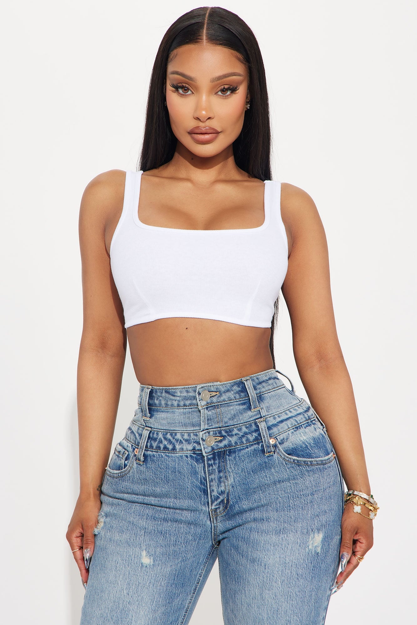 Sara Ribbed Top - White image 1