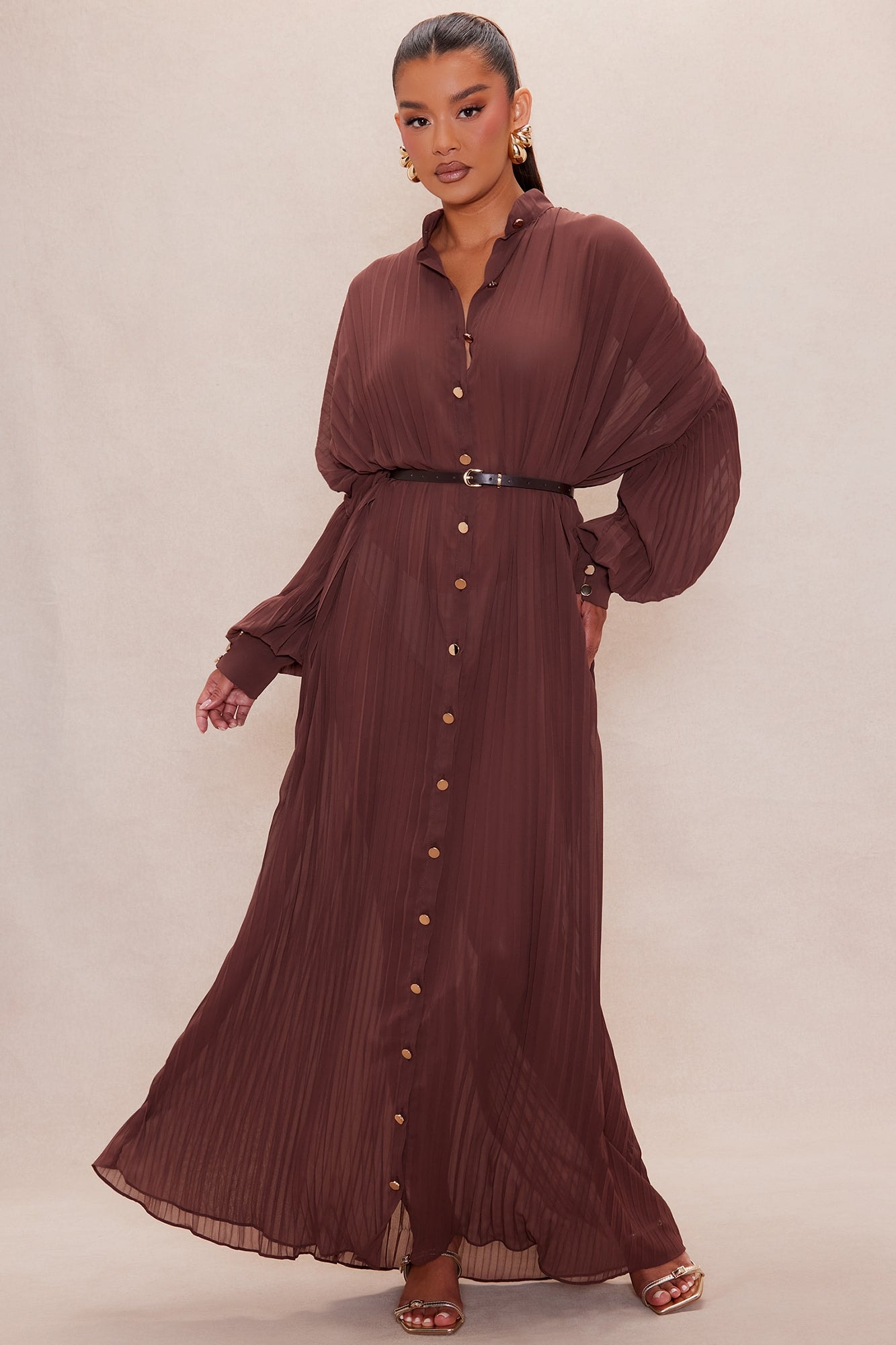 Marrisa Chiffon Maxi Dress - Brown image 1
